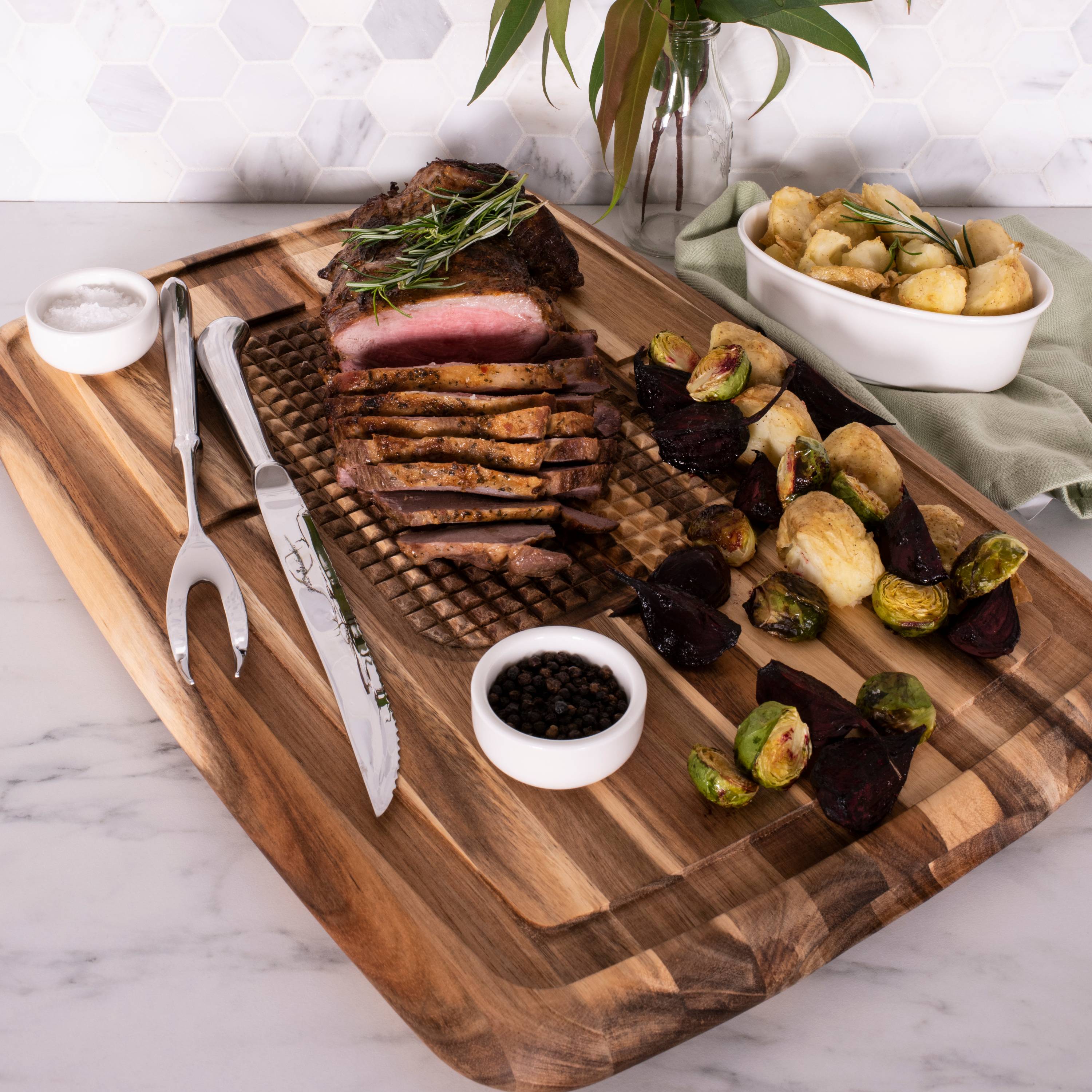 Peer Sorensen Reversible Carving Board 56x39x3.8cm - Acacia Wood