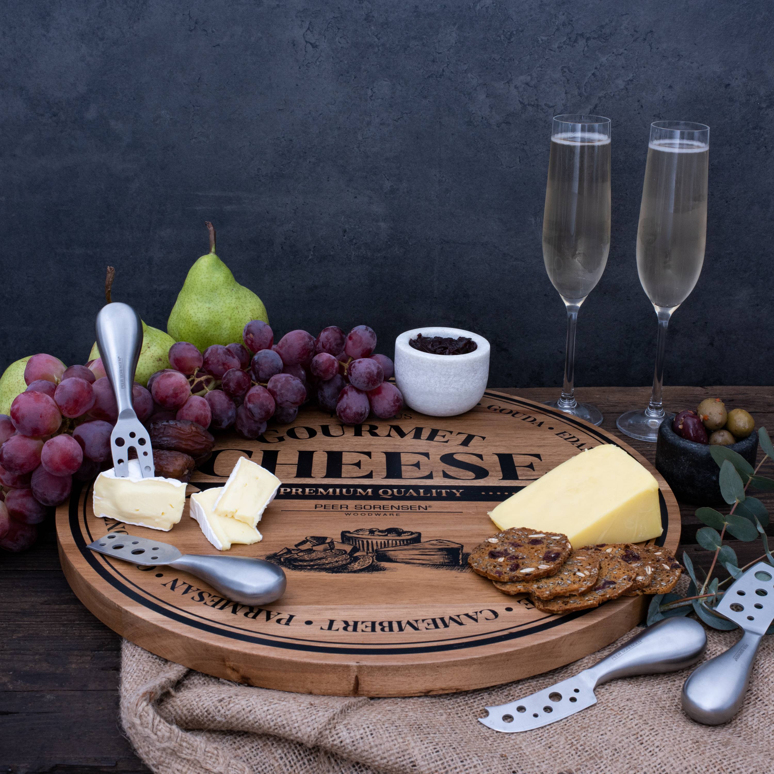 Peer Sorensen Round Cheese and Serving Board 40cm (2cm thick) - Acacia Wood