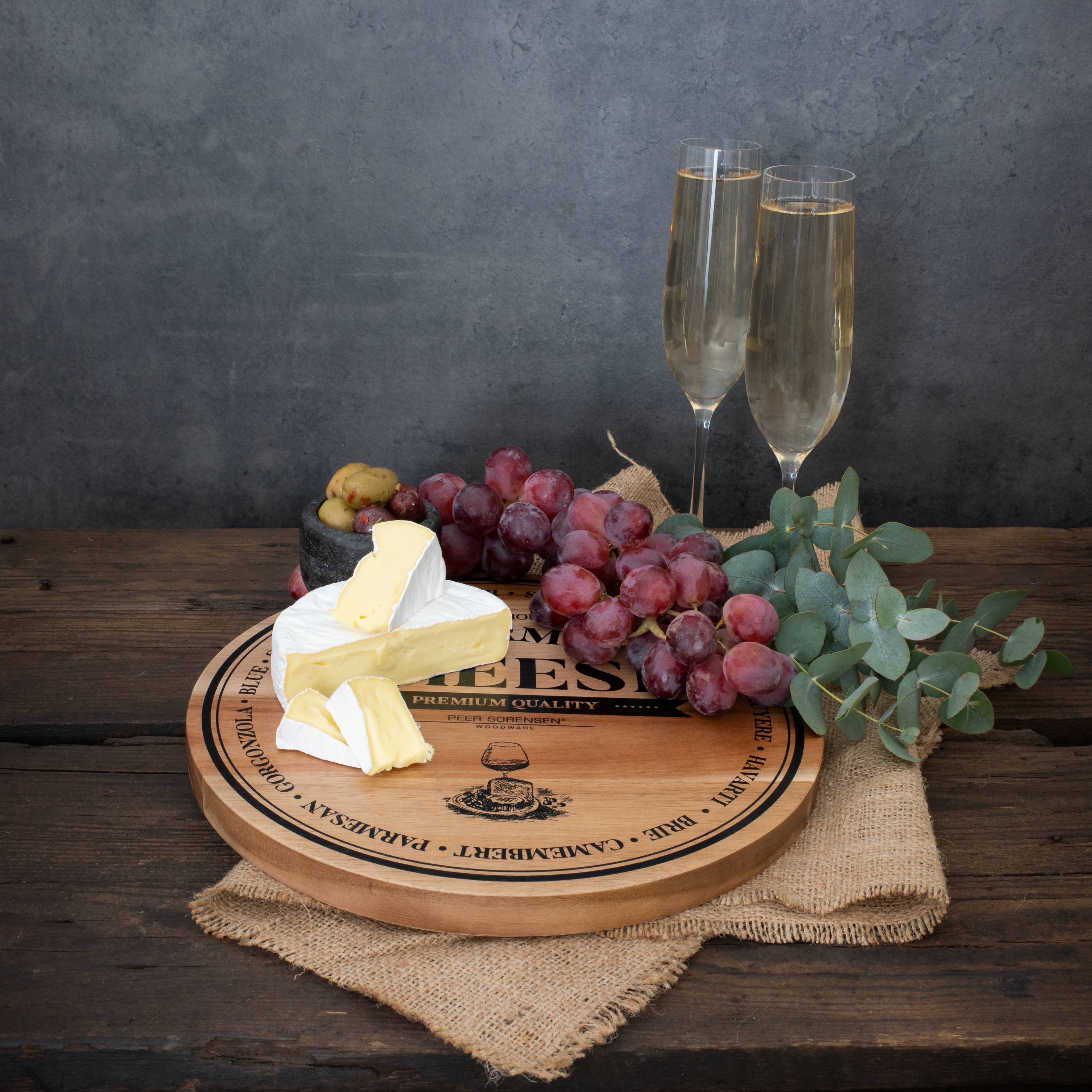 Peer Sorensen Round Cheese and Serving Board 28cm (2cm thick) - Acacia Wood