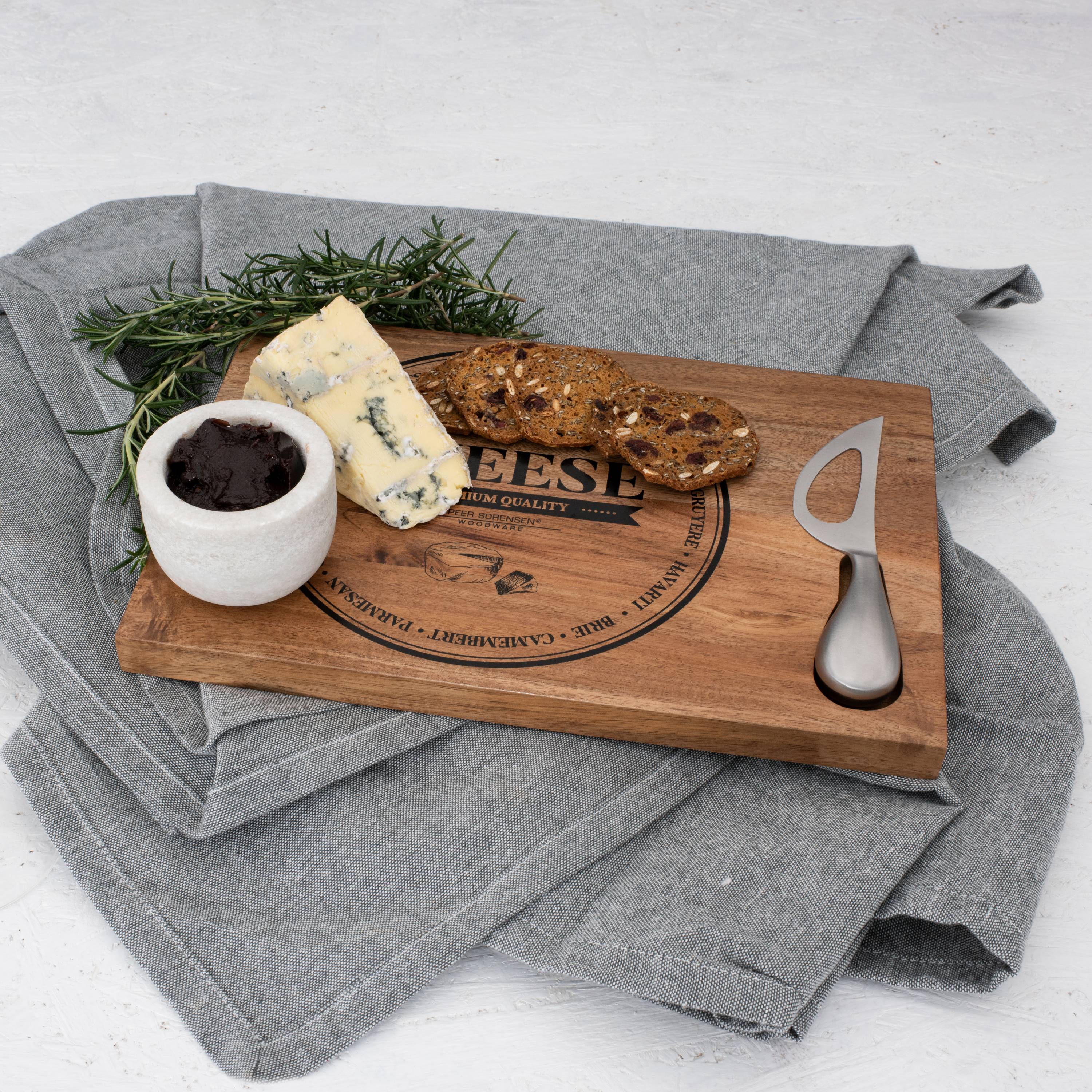 Peer Sorensen Rectangular Cheese and Serving Board with Knife 30x20x2cm - Acacia Wood