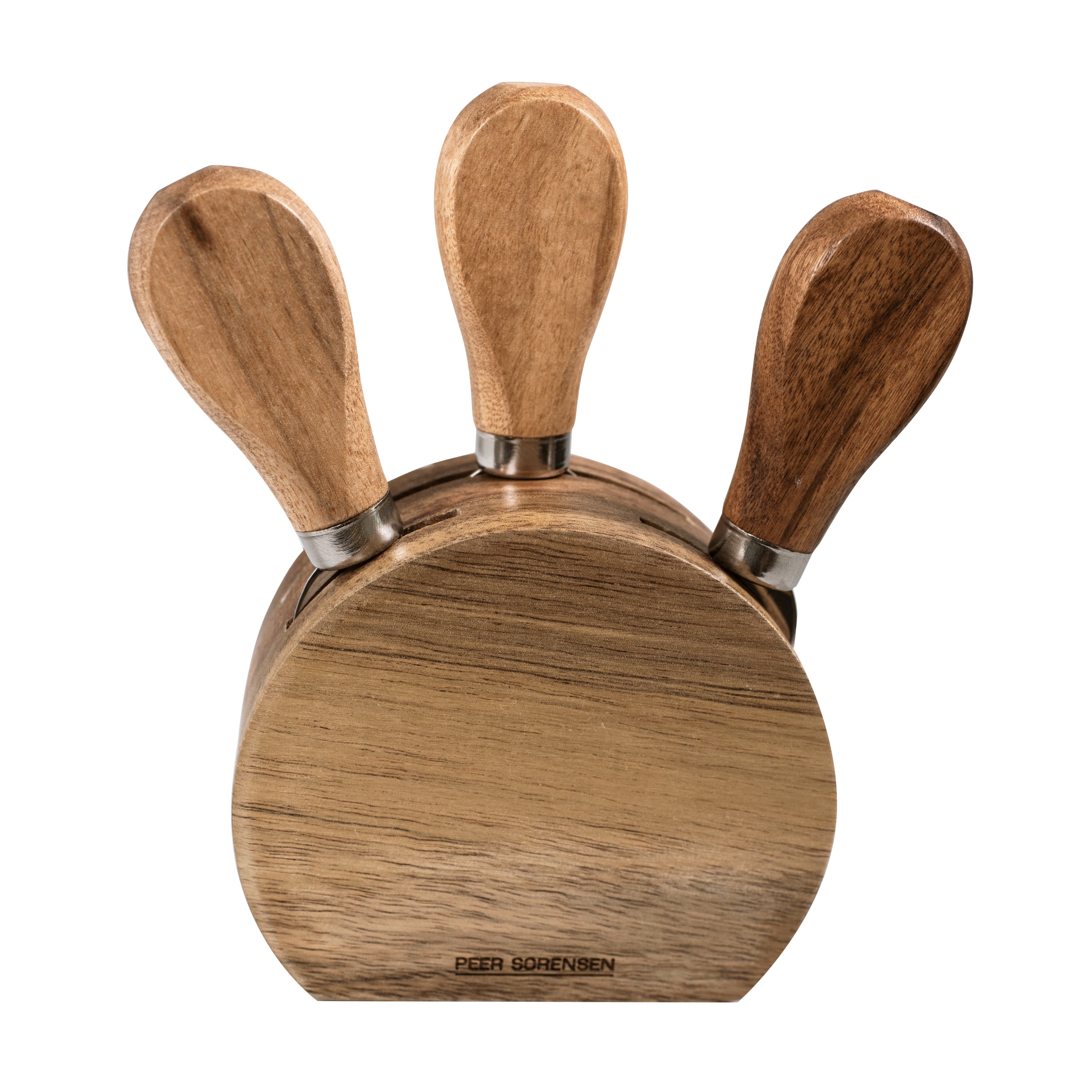 Peer Sorensen 4 Piece Cheese Knife Block Set 10x4.3x8.3cm - Acacia Wood