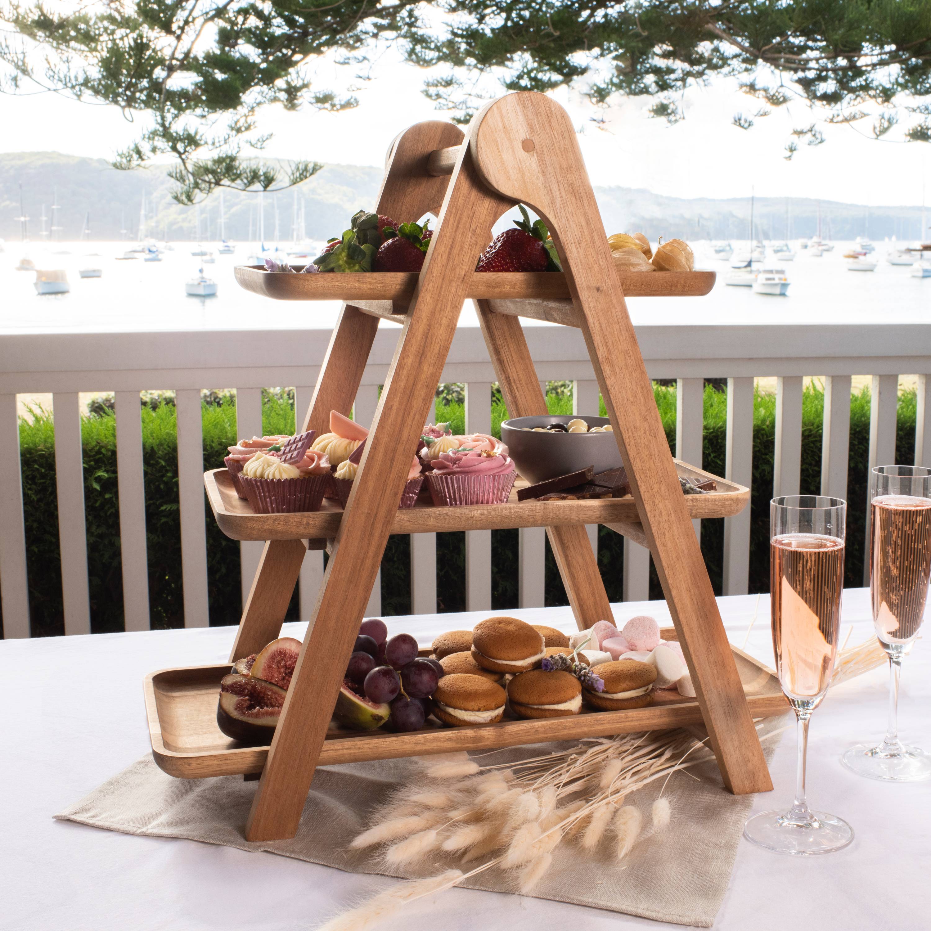Peer Sorensen Three Tiered Serving Platform 48x20x48cm - Acacia Wood