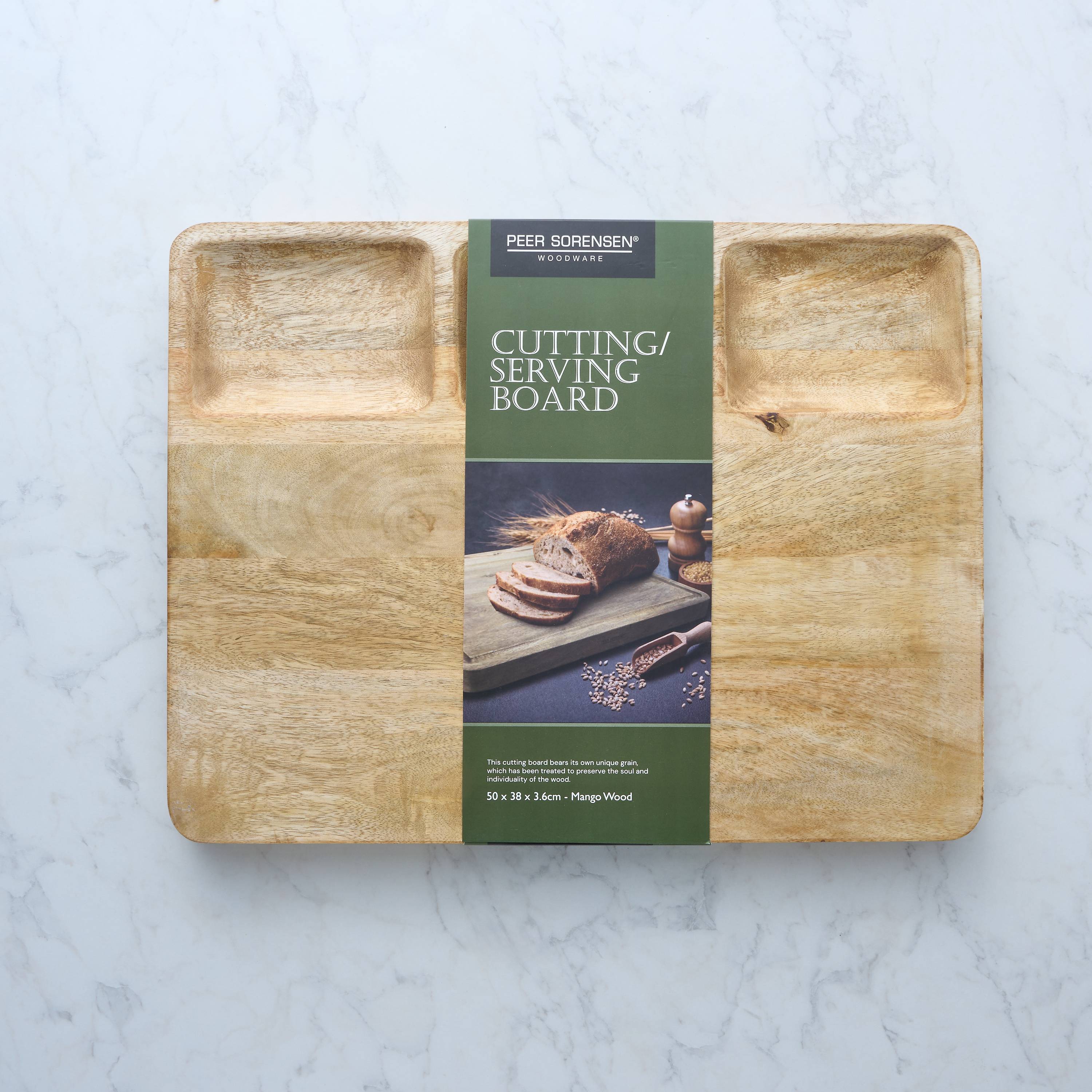 Peer Sorensen Reversible Cutting & Serving Board 50x38x3.6cm - Mango Wood