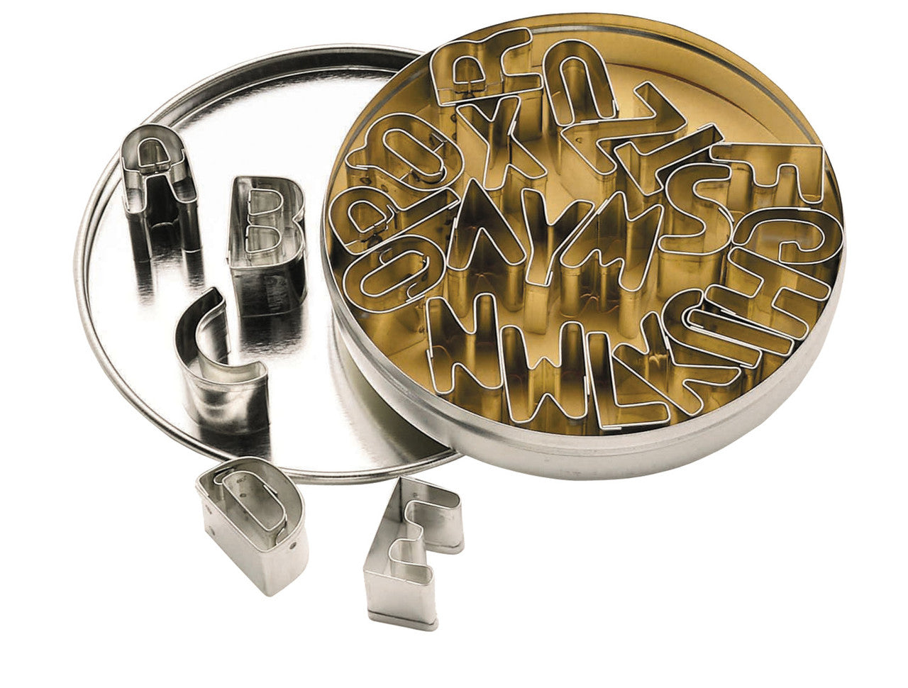 MasterCraft Alphabet Cookie Cutter Set of 26 with Storage Tin