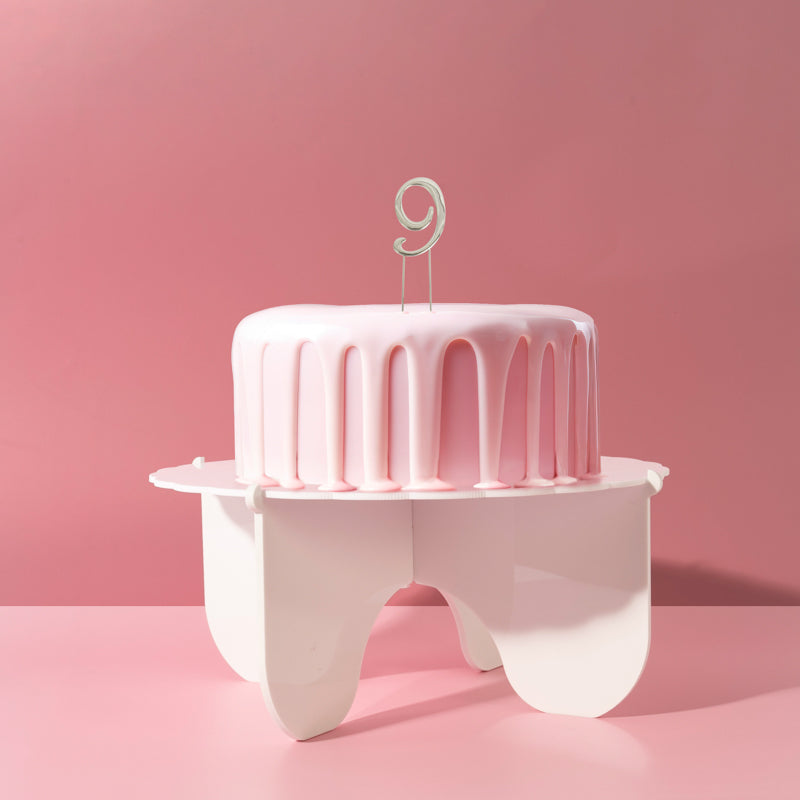 Cake & Candle Cake Topper Number 9 Silver 7cm