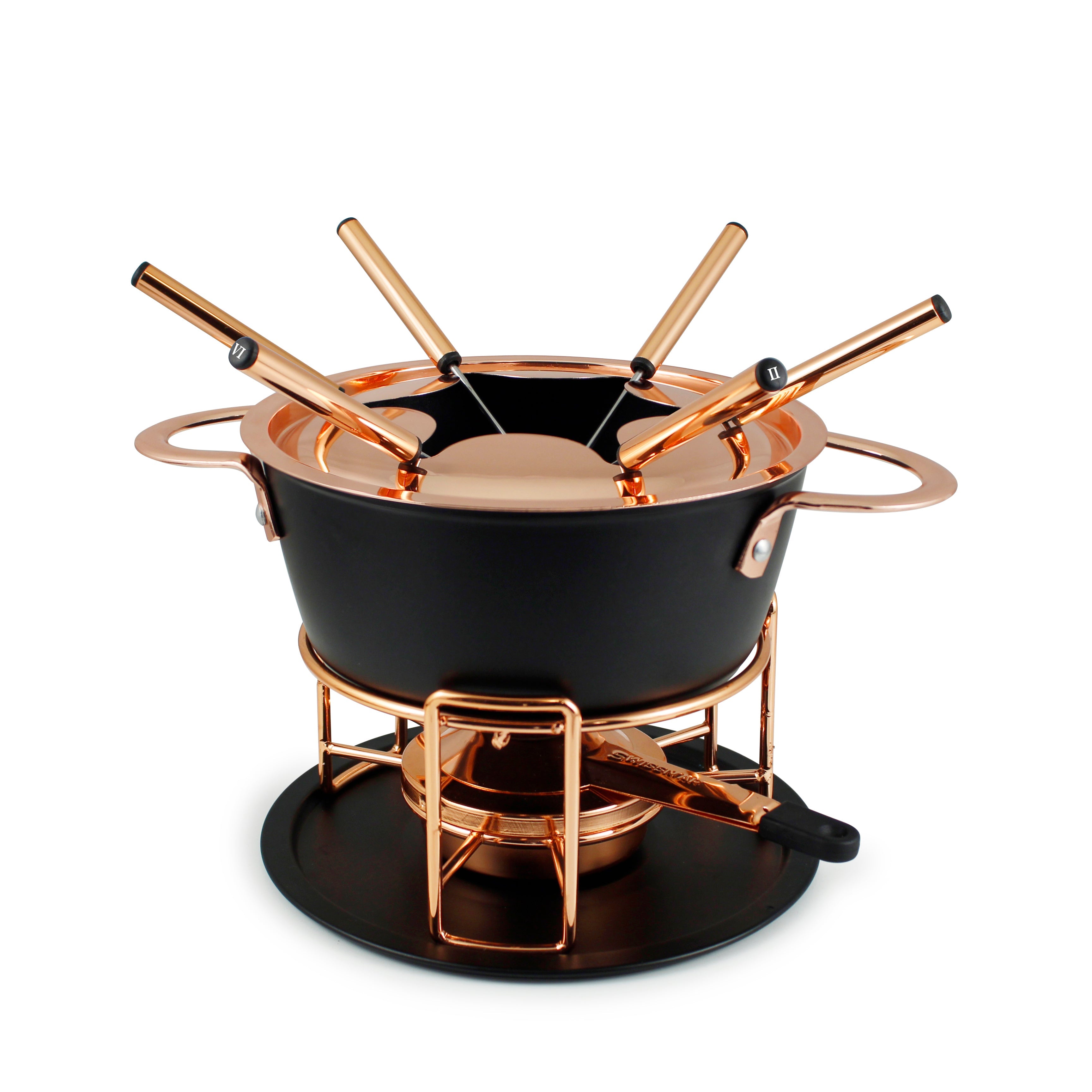 Swissmar Fondue Realp 11 Piece Fondue Set - Black And Copper