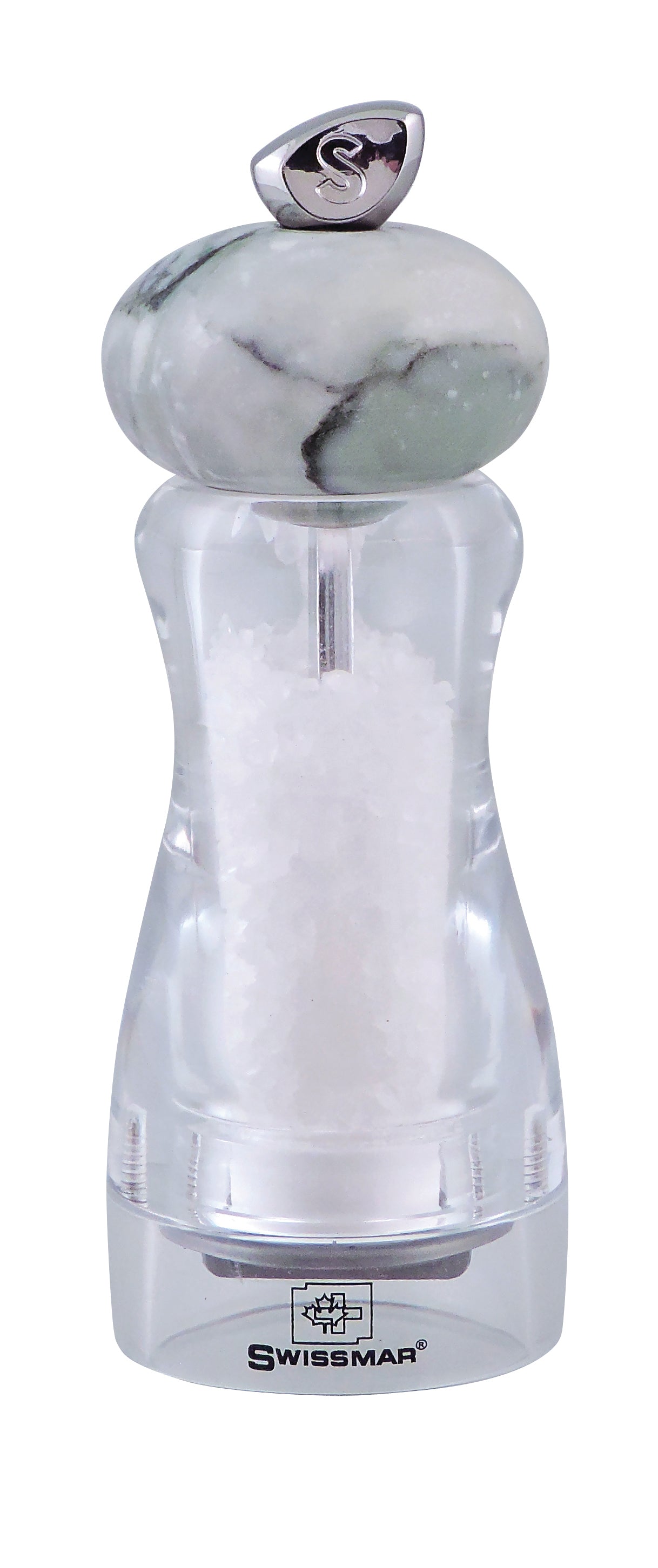 Swissmar Andrea Salt Mill 15cm/6in Wht Grn Top