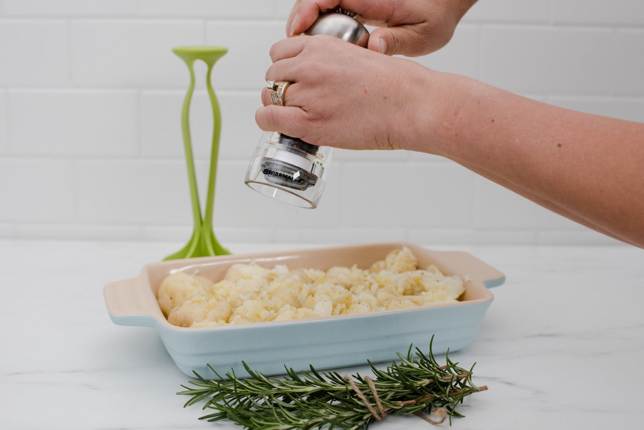 Swissmar Andrea Salt Mill 15cm/6in Wht Grn Top