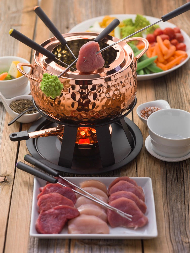 Swissmar Biel 11 Piece Copper Fondue Set