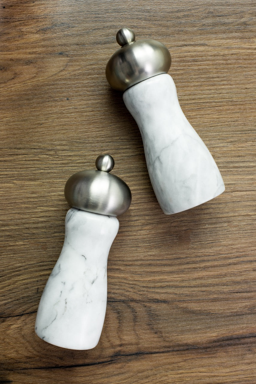 Swissmar Arctic Wht Marble/Ss Pepper Mill 15cm/6in