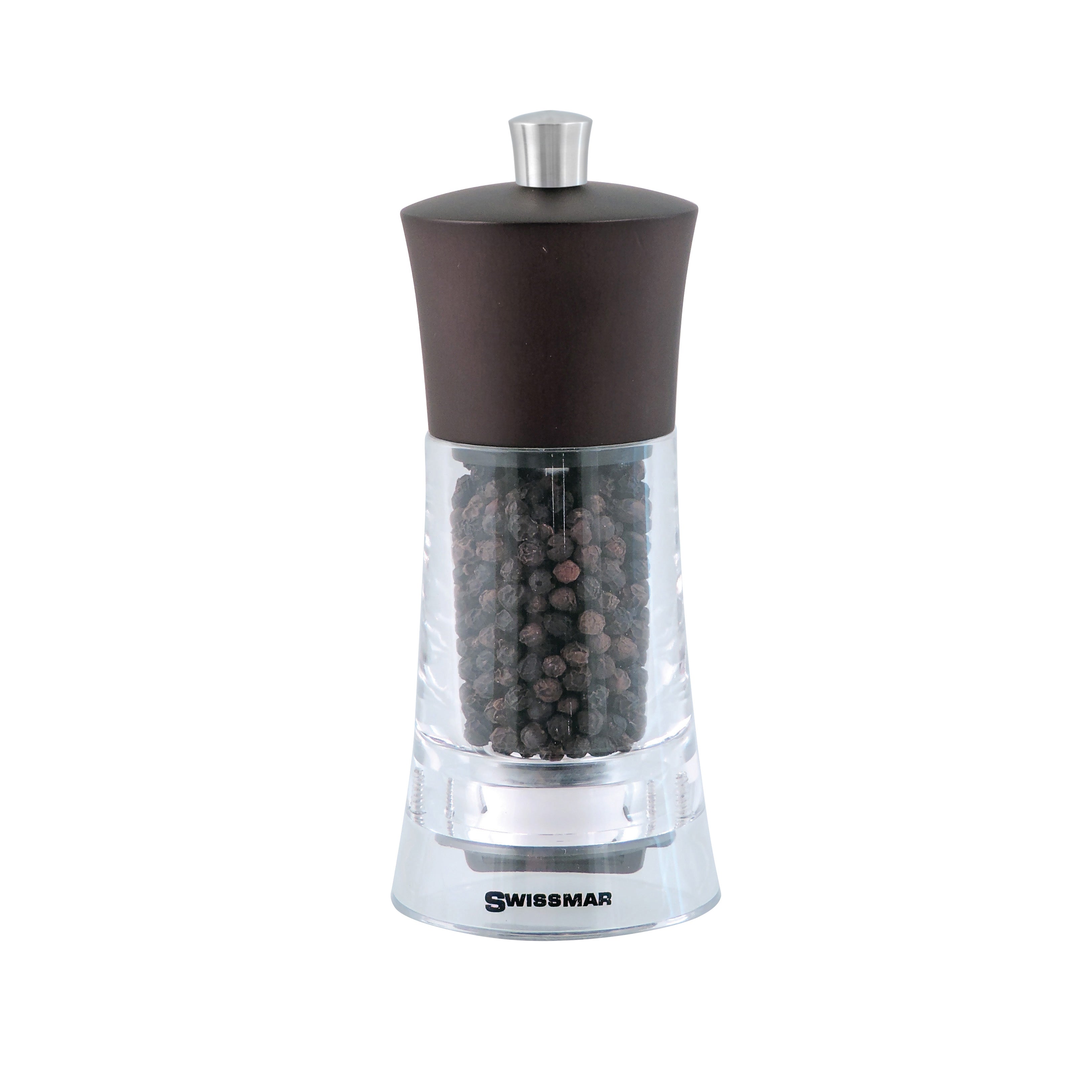 Swissmar Torre Pepper Mill 15cm/6in - Acrylic And Wood Top