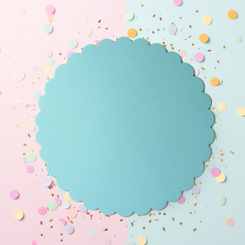 Papyrus Cake Board Scalloped Pastel Blue 10in