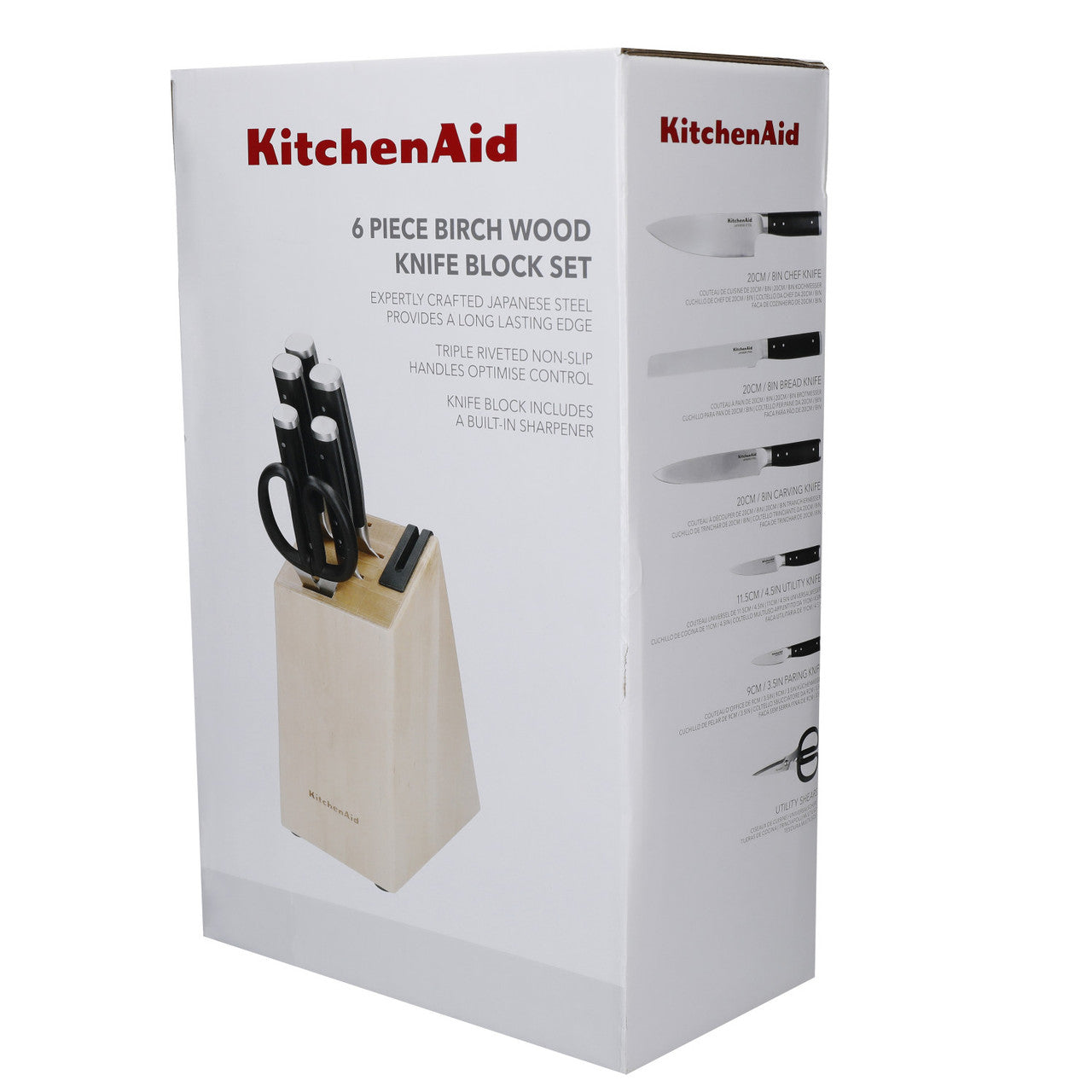 KitchenAid 6 Piece Knife Set with Birchwood Block