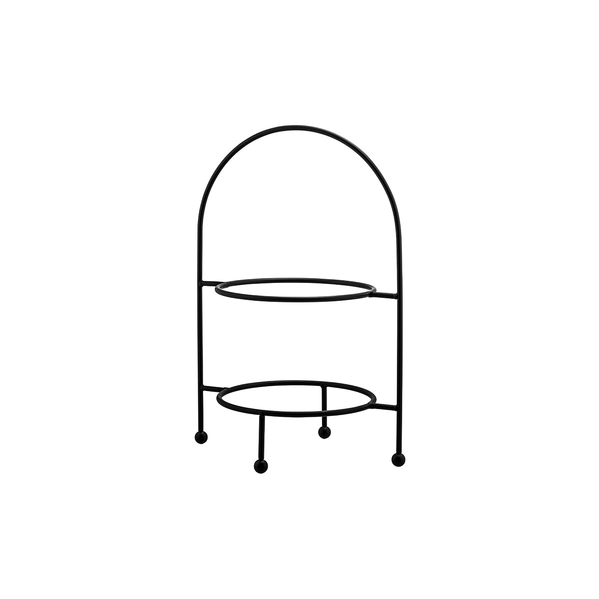 Trenton Round Display Stand - 2 Tier (470mm H - Black)