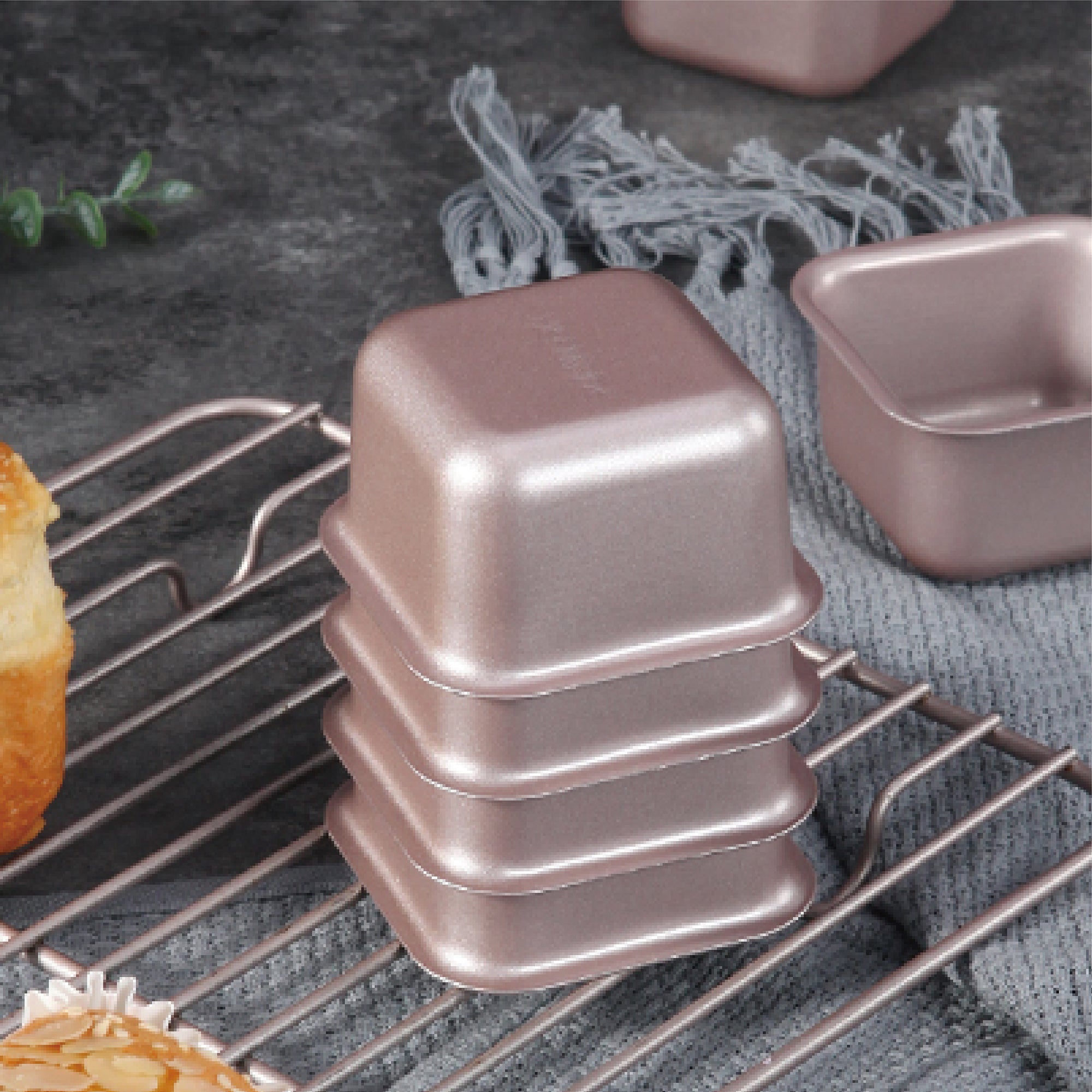 CHEFMADE Mini Square Cake Pan 7cm Set of 4 (WK9911-4)