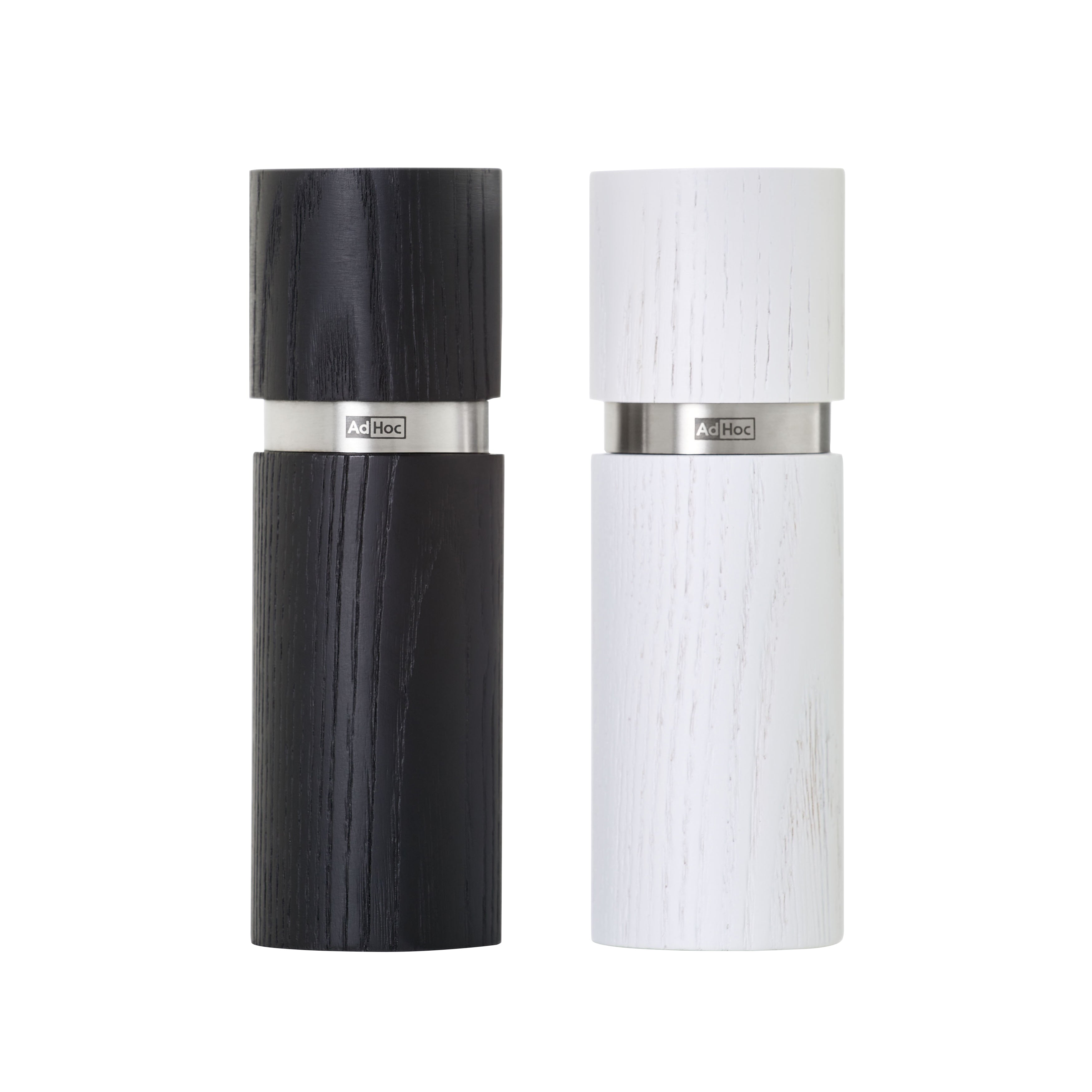 AdHoc Textura Blk/Wht Salt & Pepper Mill Set - 15cm