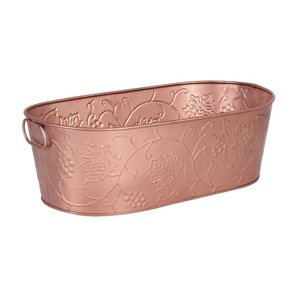 Moda Oval Beverage Tub - Satin Copper - Vine Design (530x290x170mm)