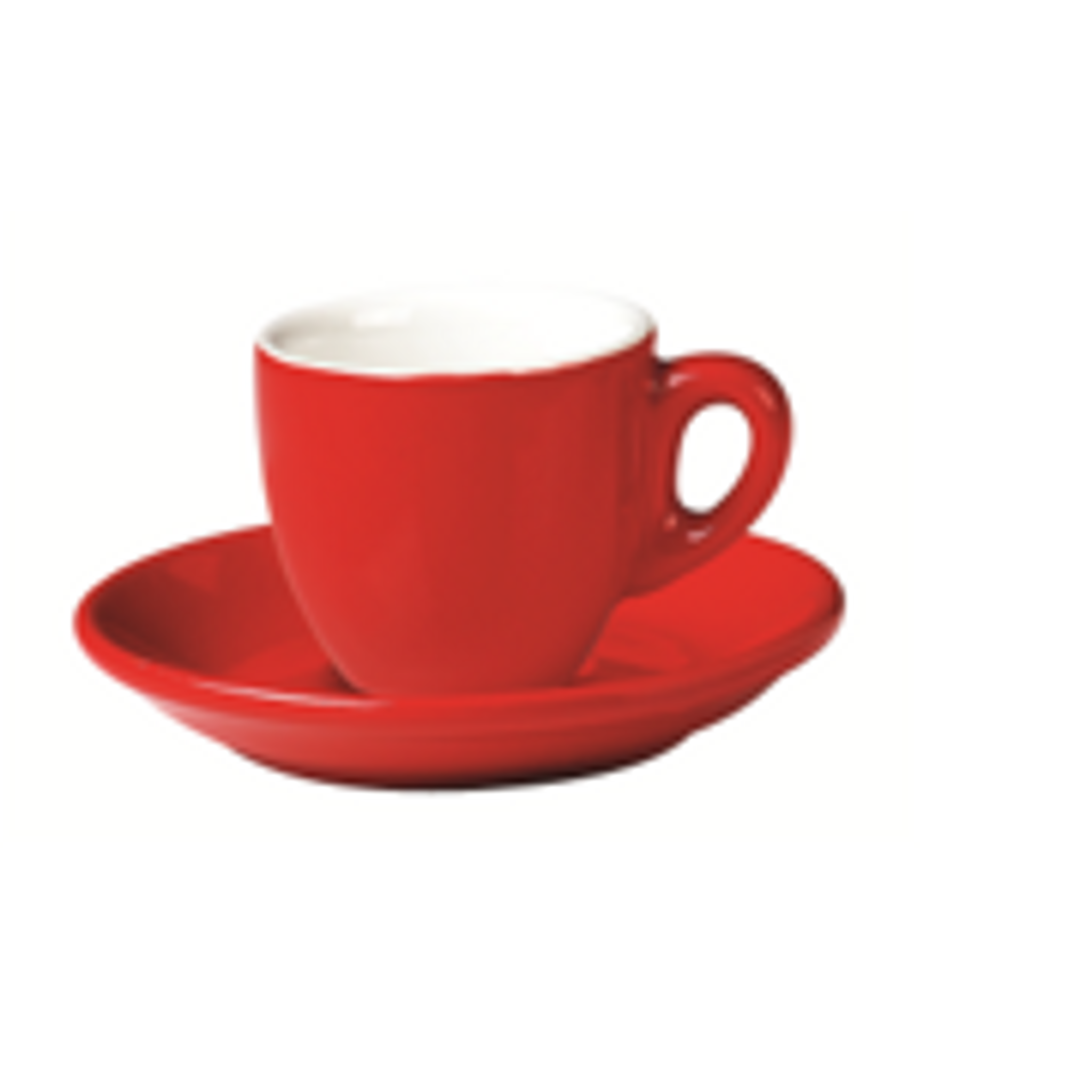 Incasa Belly Espresso Cup and Saucer Red (90ml) 6 Pack