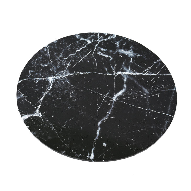 Bake Group Food Presentation Board Round Black Marble 14in