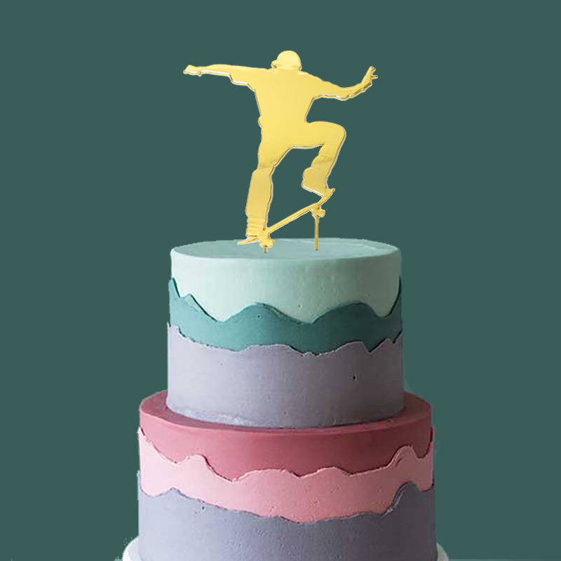 Sugar Crafty Gold Plated Cake Topper Skater