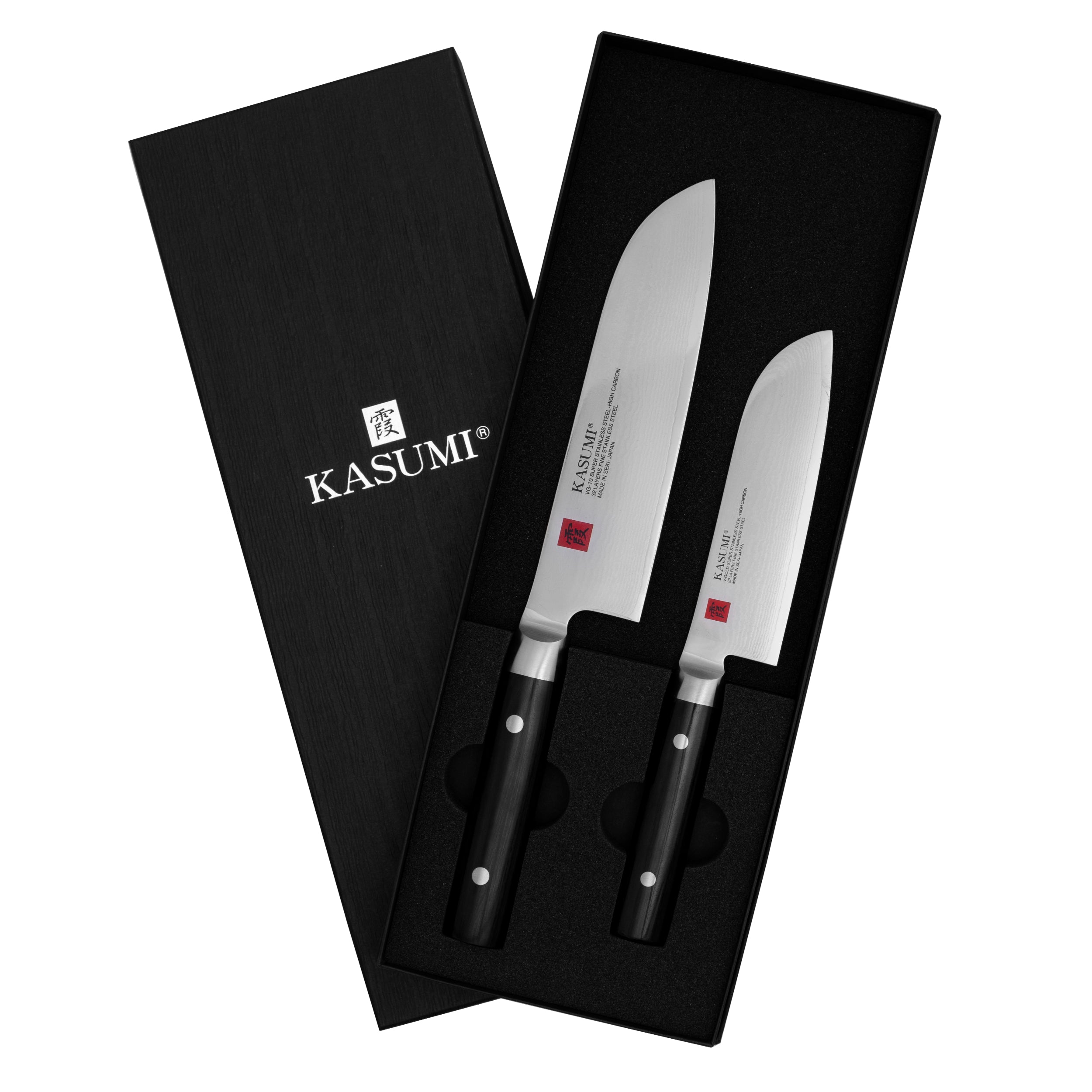 Kasumi Damascus 2 Piece Santoku Knife Set
