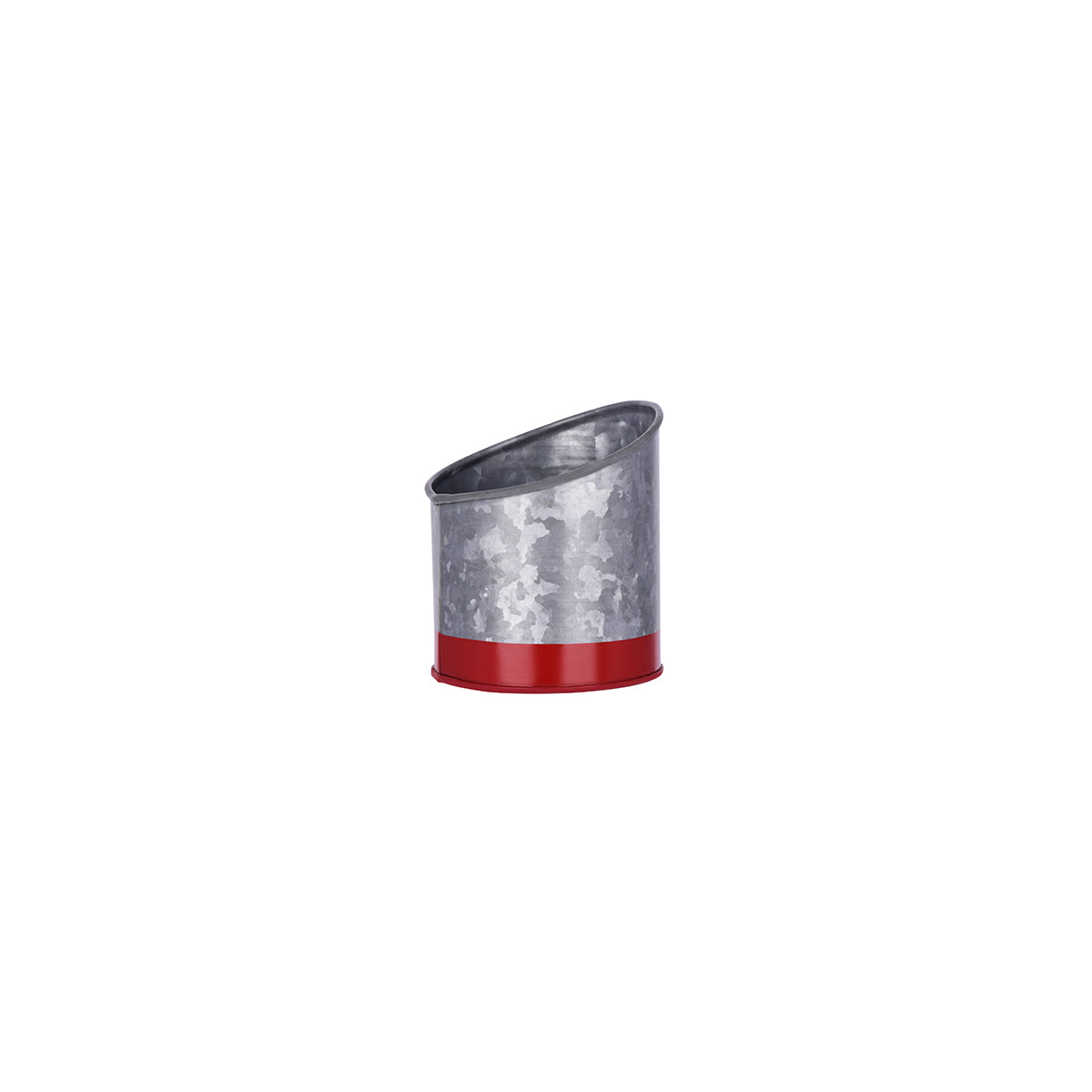 Chef Inox Coney Island Slant Galvanised Pot with Red Base 105x115mm