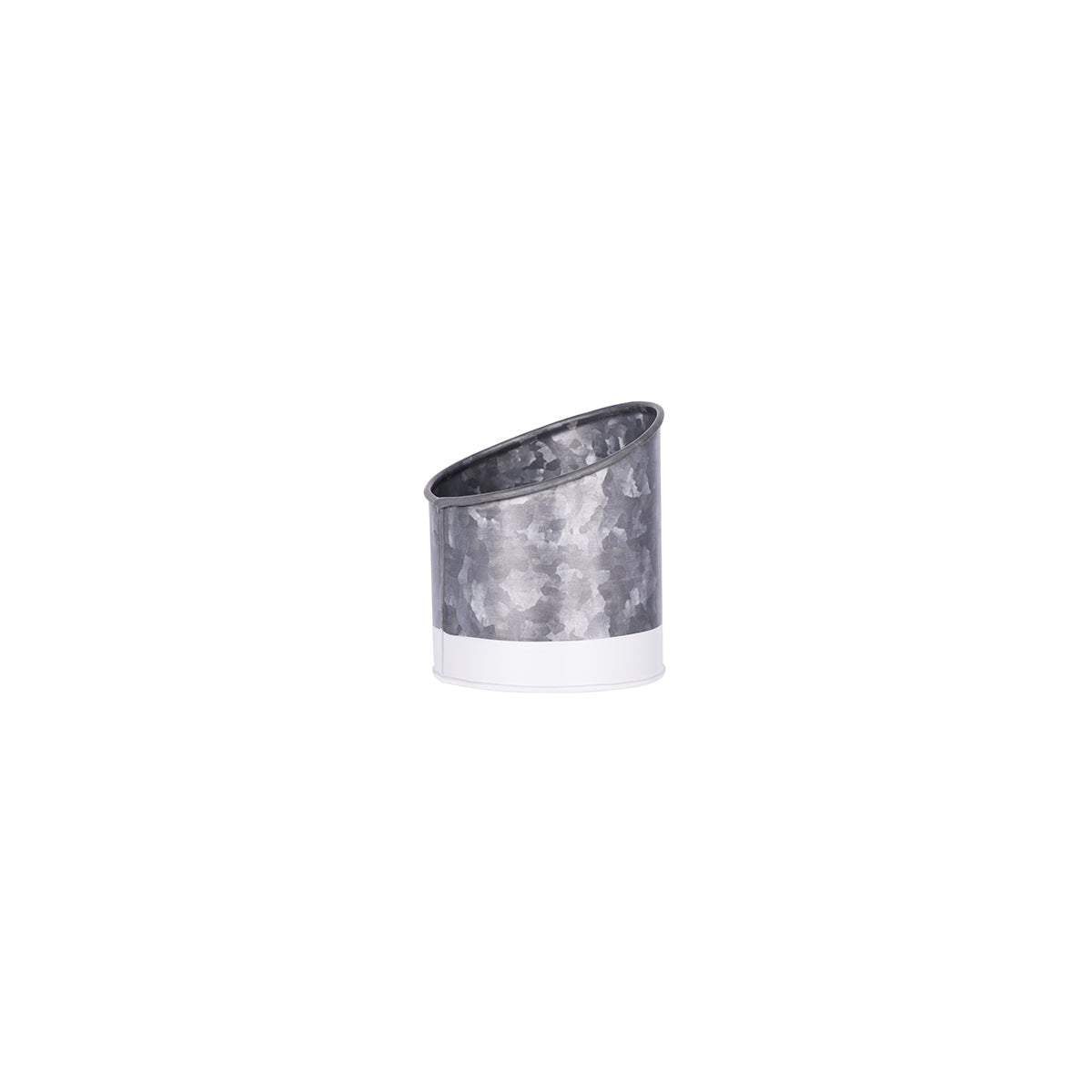 Chef Inox Coney Island Slant Galvanised Pot with White Base 105x115mm