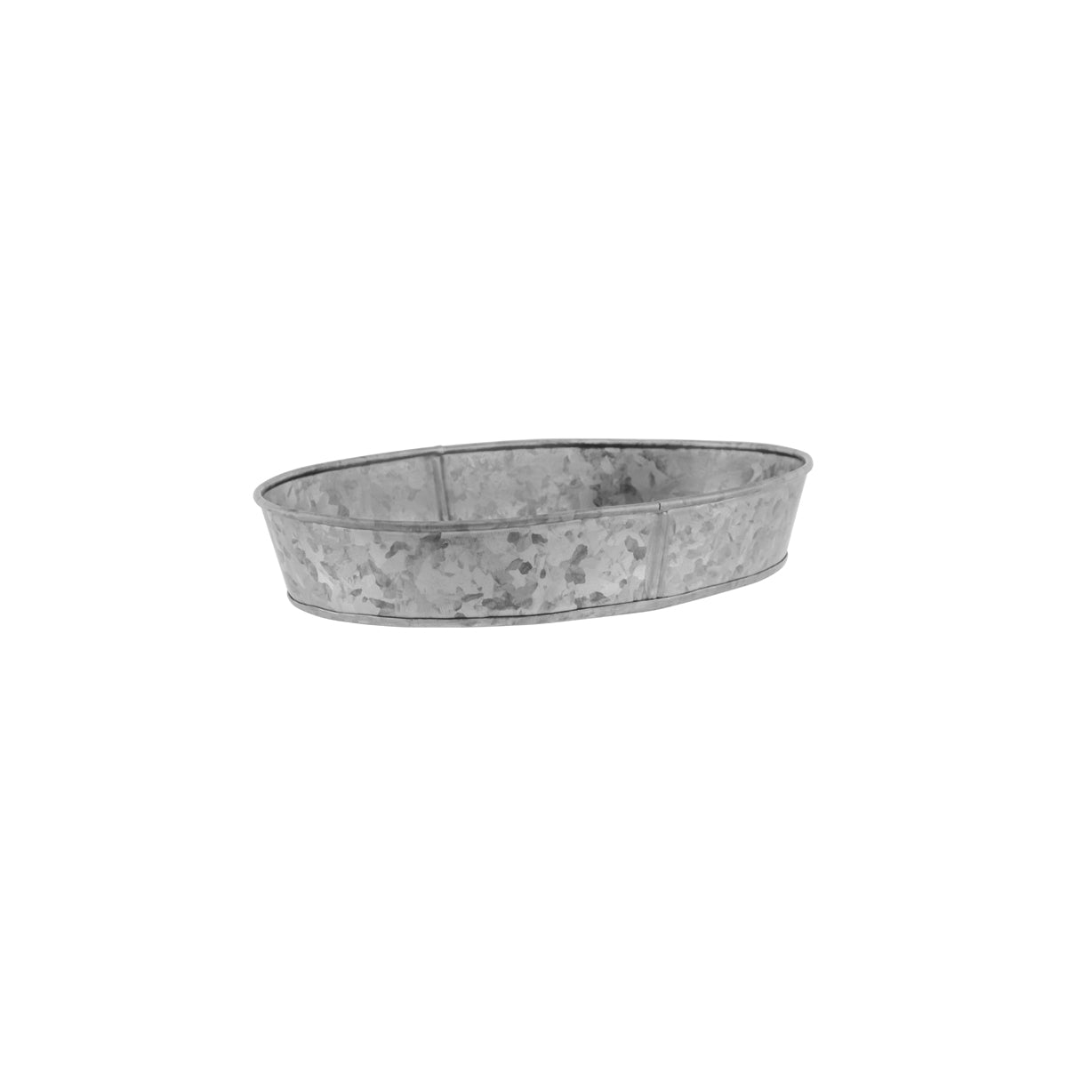 Chef Inox Coney Island Oval Galvanised Tray Plain 240x150x45mm