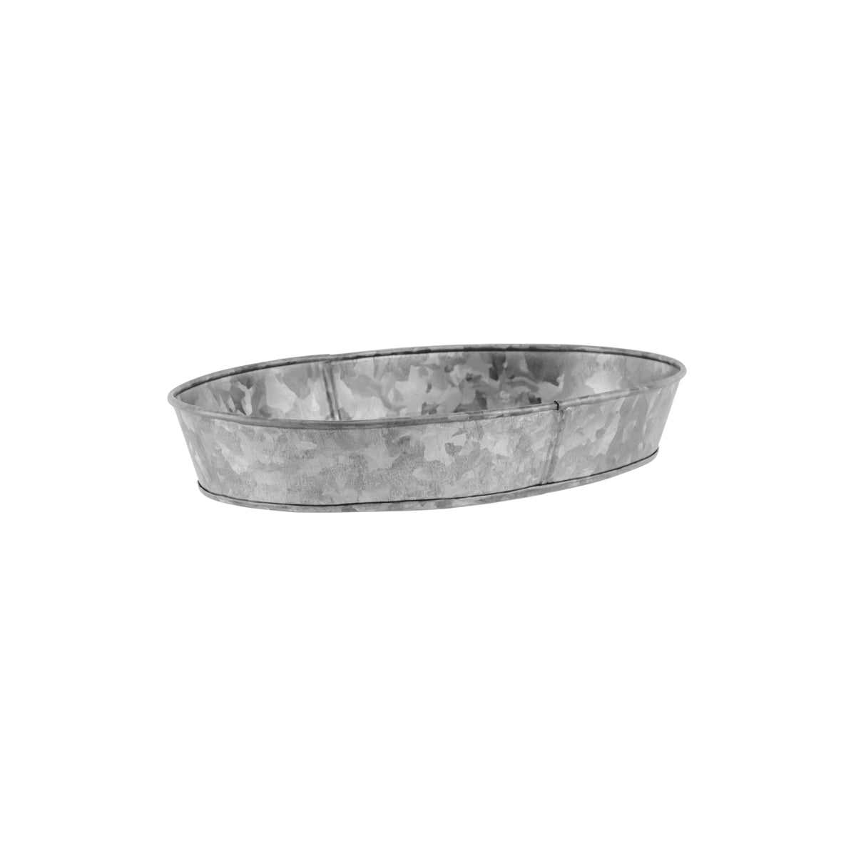 Chef Inox Coney Island Oval Galvanised Tray Plain 275x185x45mm