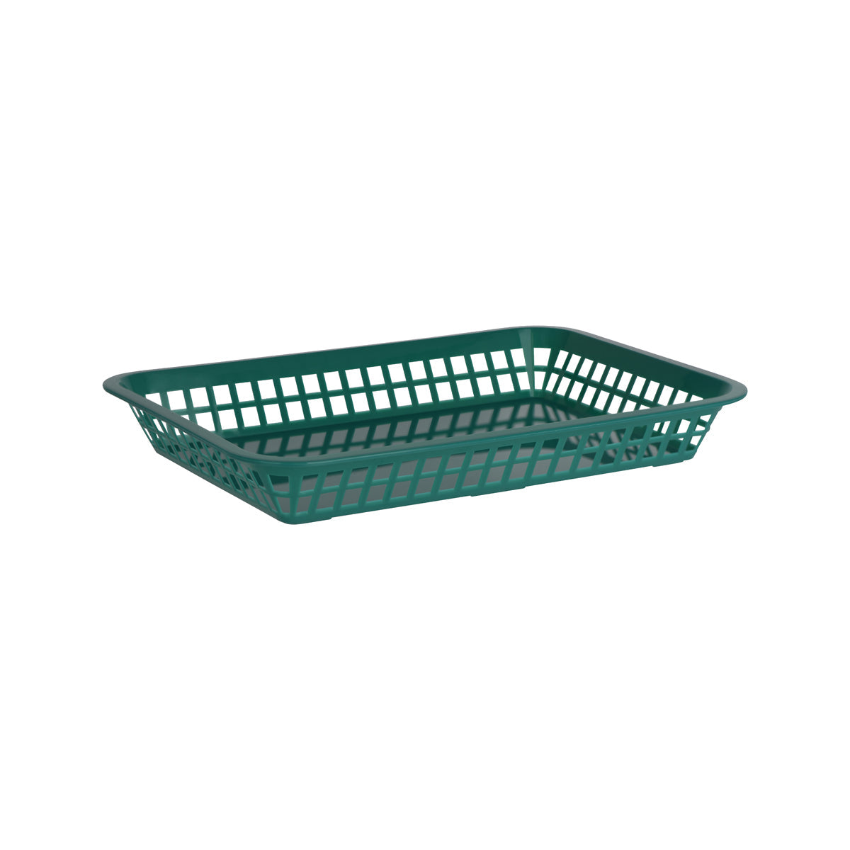 Chef Inox Coney Island Rectangular Basket Plastic Forest Green 300x215mm