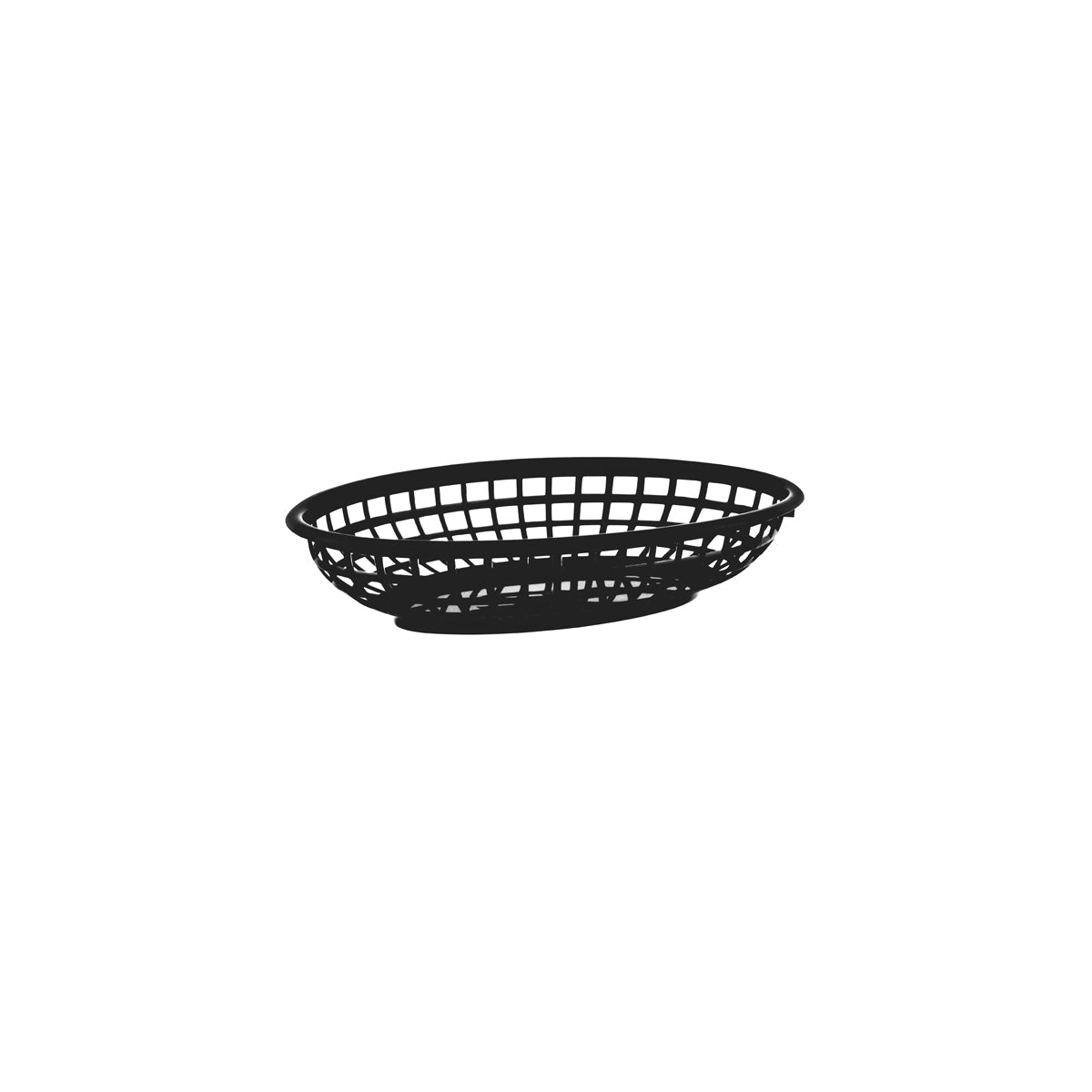 Chef Inox Coney Island Oval Serving Basket Plastic Black 235x150x47mm