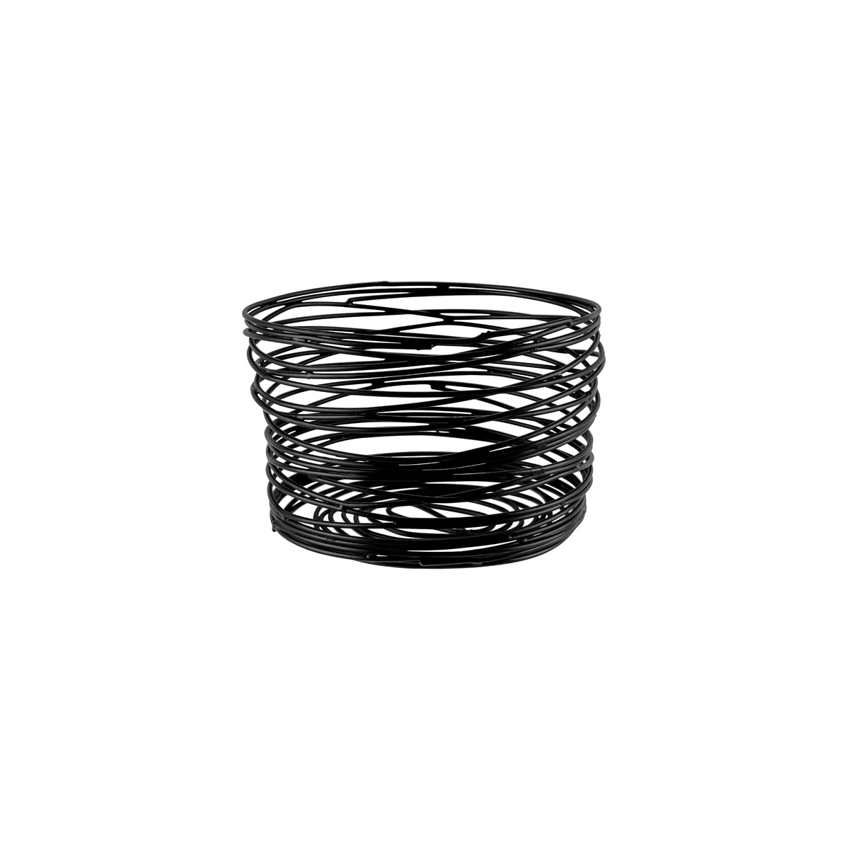 Chef Inox Coney Island Rustic Round Wire Basket Black 180x155mm
