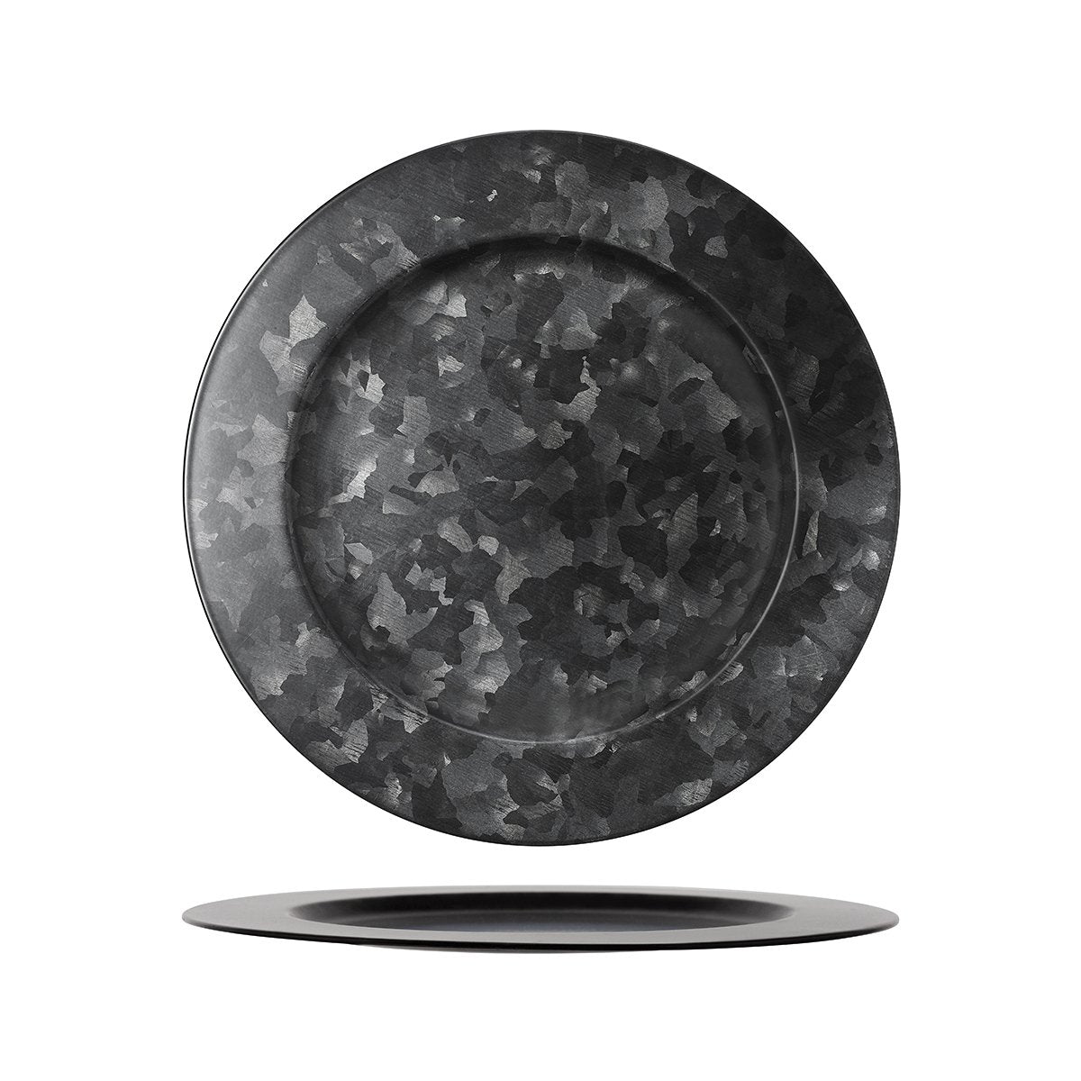 Chef Inox Round Plate Wide Rim Black Galvanised Plain Rim 280mm