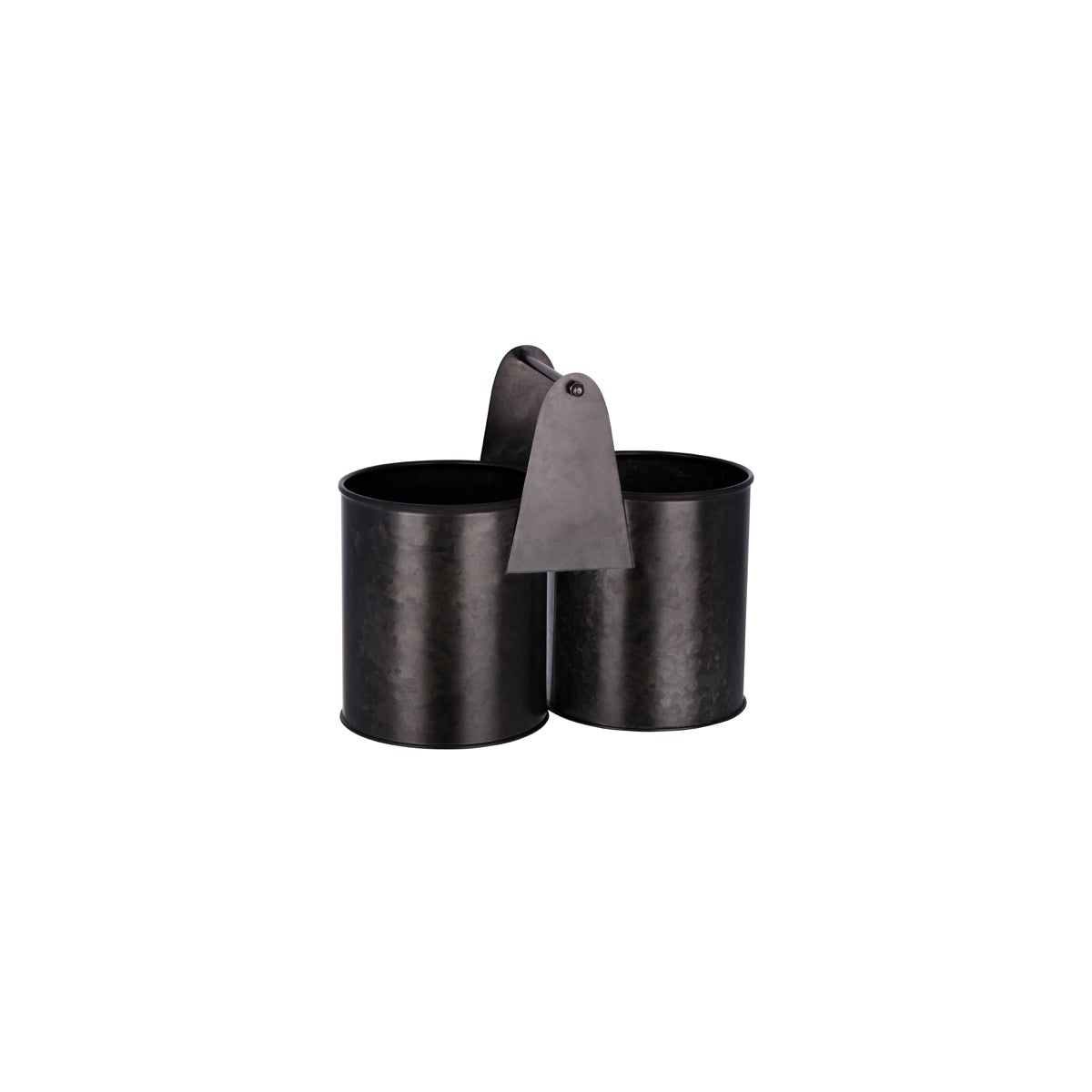 Chef Inox Coney Island Dual Pot Black Galvanised Caddy 240x120x140mm