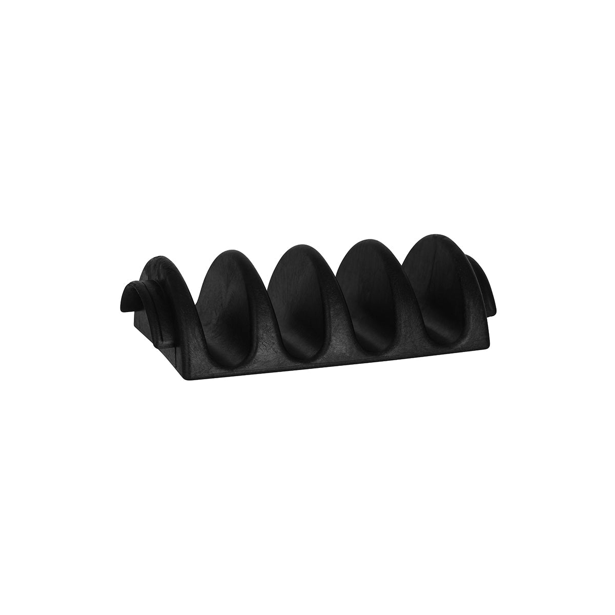Chef Inox Coney Island Taco Holder & Stand PP Black - 4 Compartment