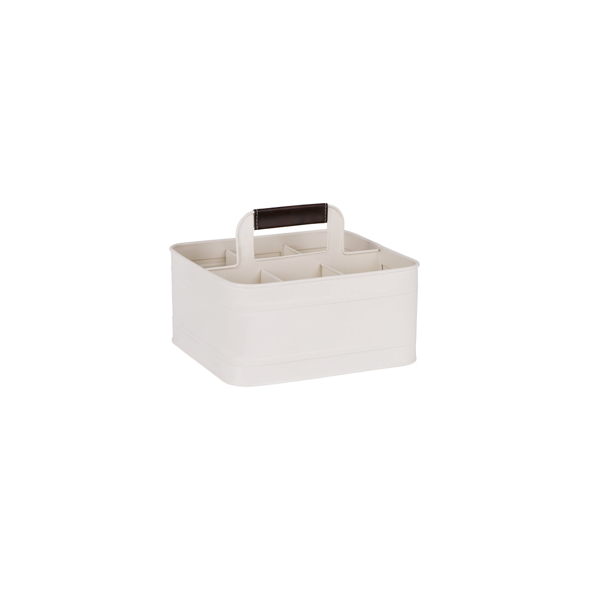 Chef Inox Coney Island Creme Rectangular Caddy with Leather Handle 260x240x130mm