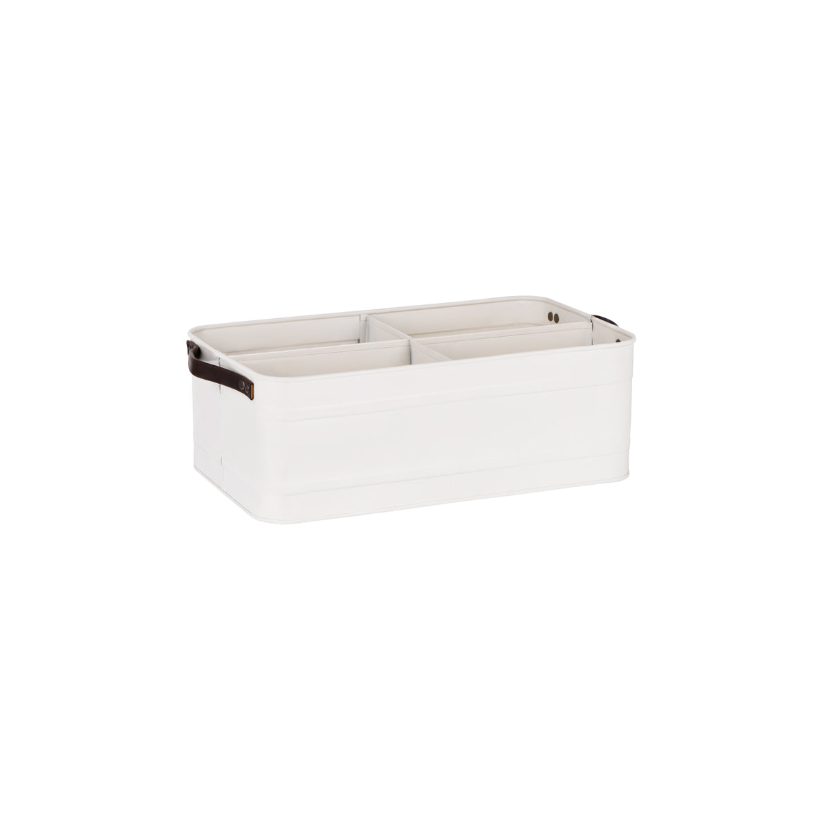Chef Inox Coney Island Creme 4-Compartment Caddy with Leather Handle 370x215mm