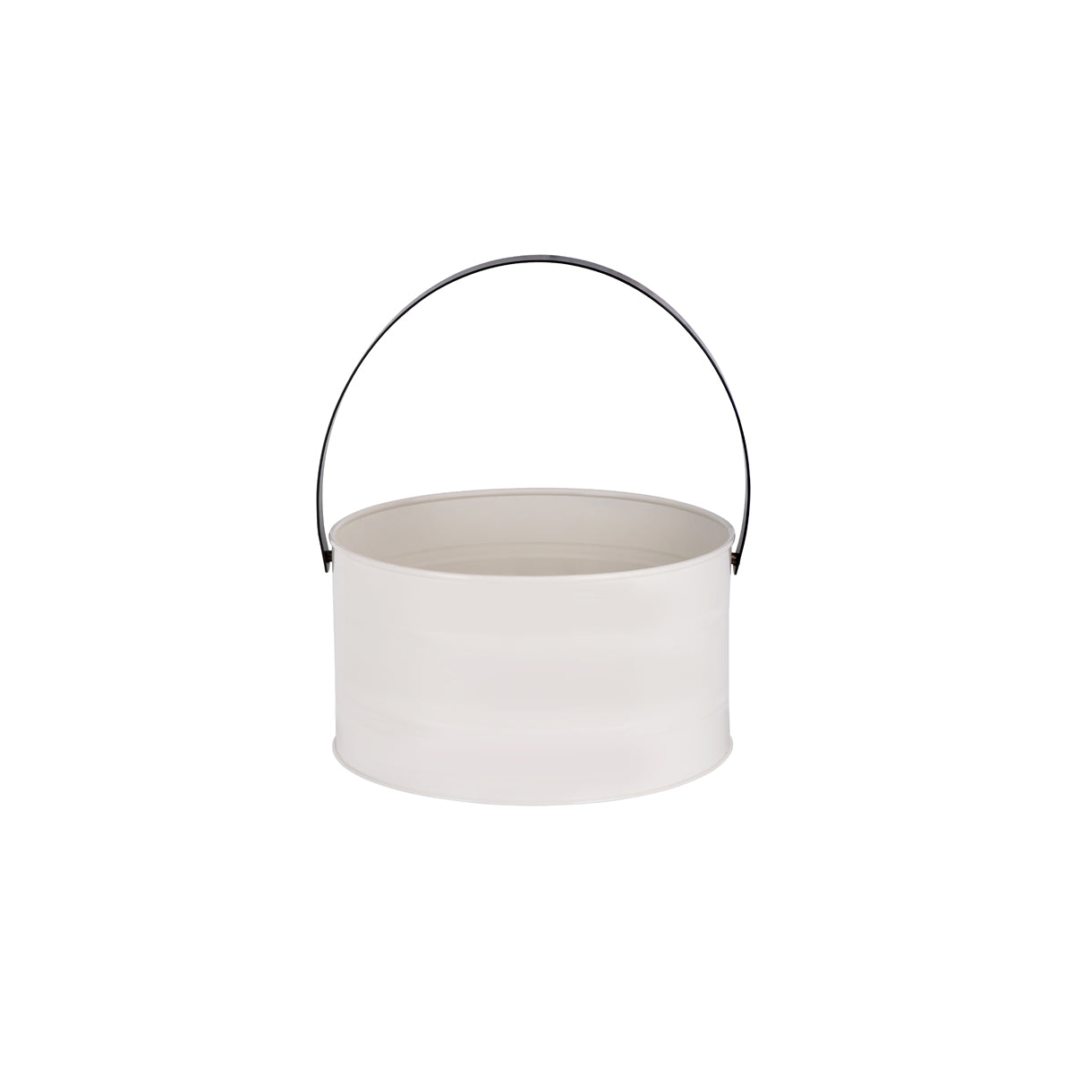 Chef Inox Coney Island Creme Round Pail with Black Handle 285x150mm