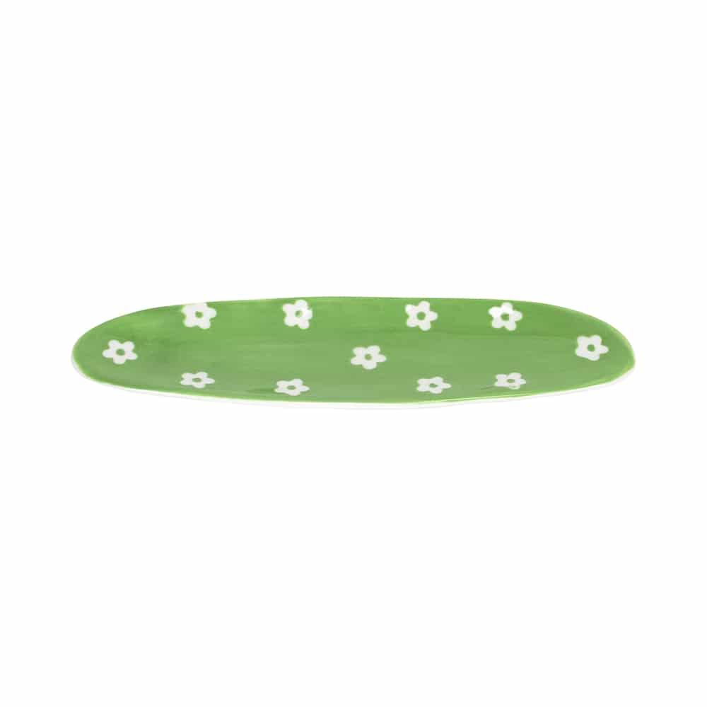 Annabel Trends Ceramic Tray Daisy Daisy Green