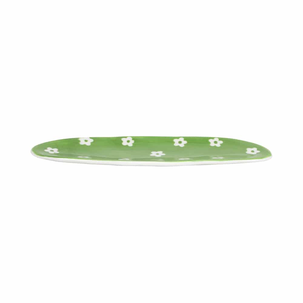 Annabel Trends Ceramic Tray Daisy Daisy Green