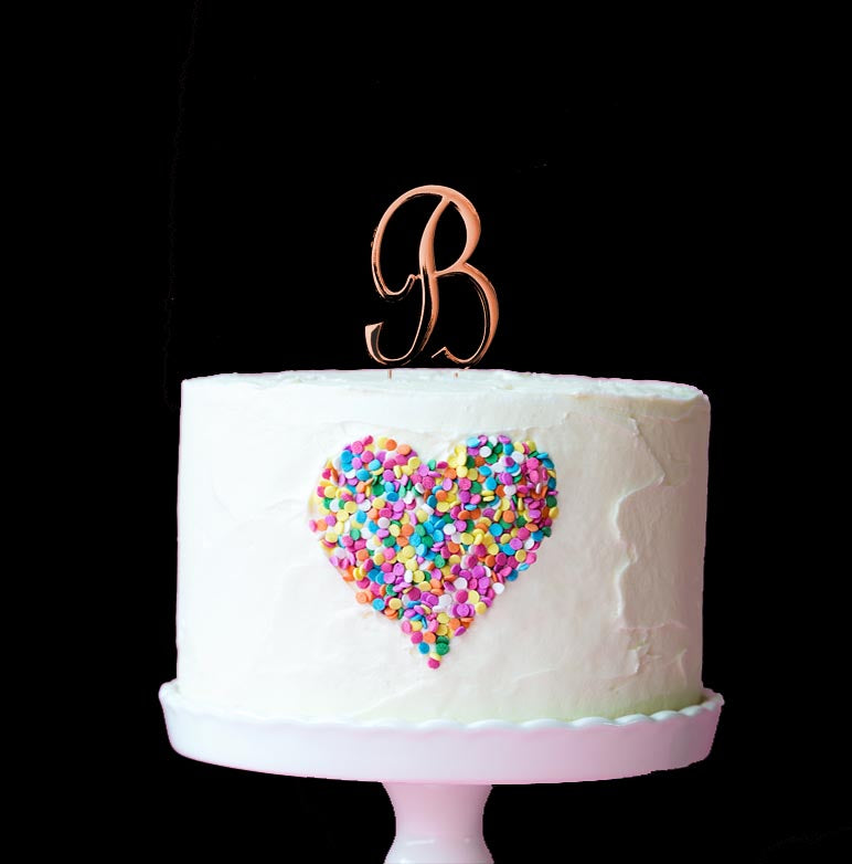 Sugar Crafty Cake Topper Letter B Rose Gold 7cm