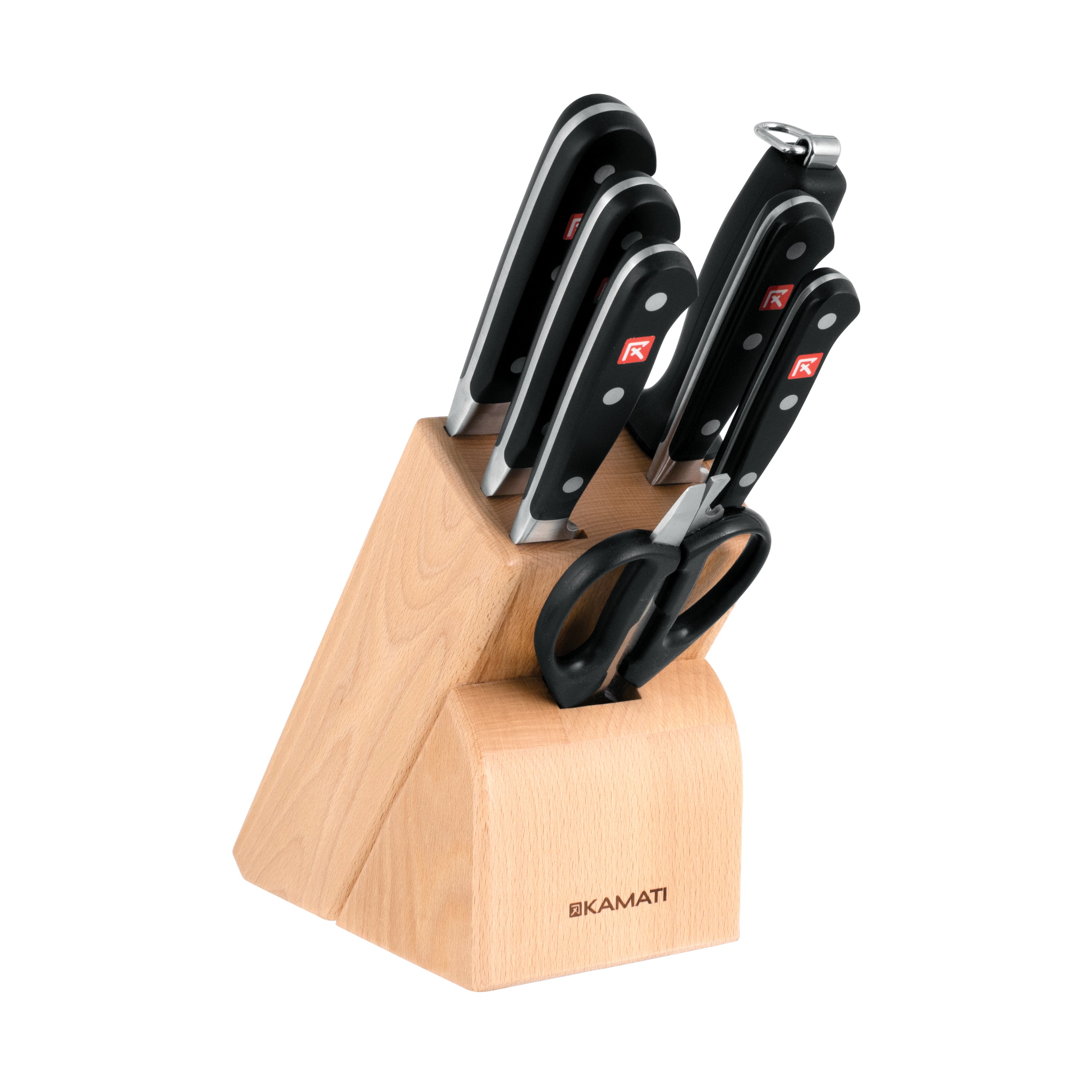 Kamati Classic Forged 8 Piece Knife Block Set (Beech)