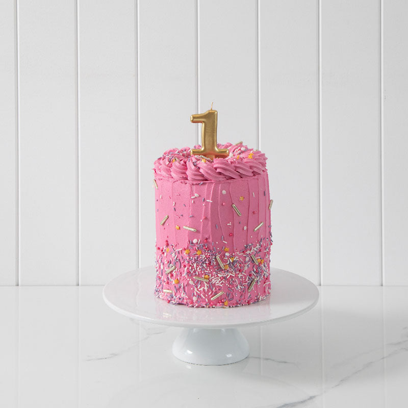 Cake & Candle Candle Number 1 Gold