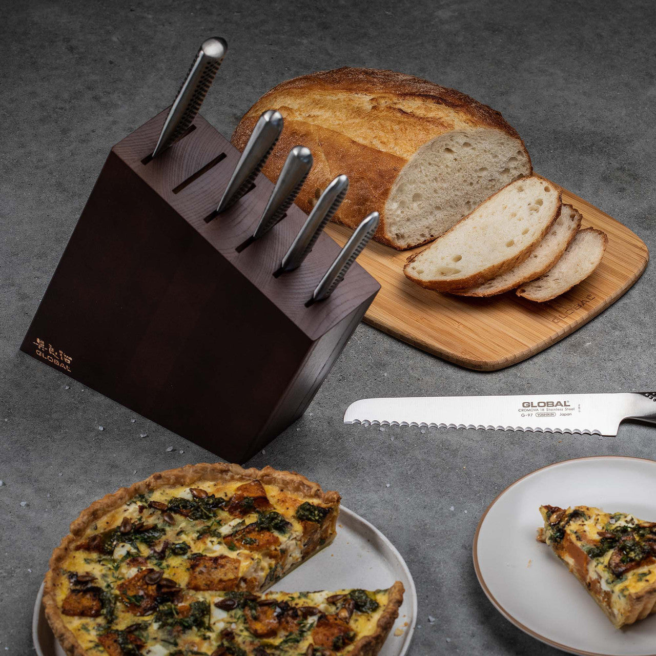 Global Kyoto 7 Piece Knife Block Set - Ash