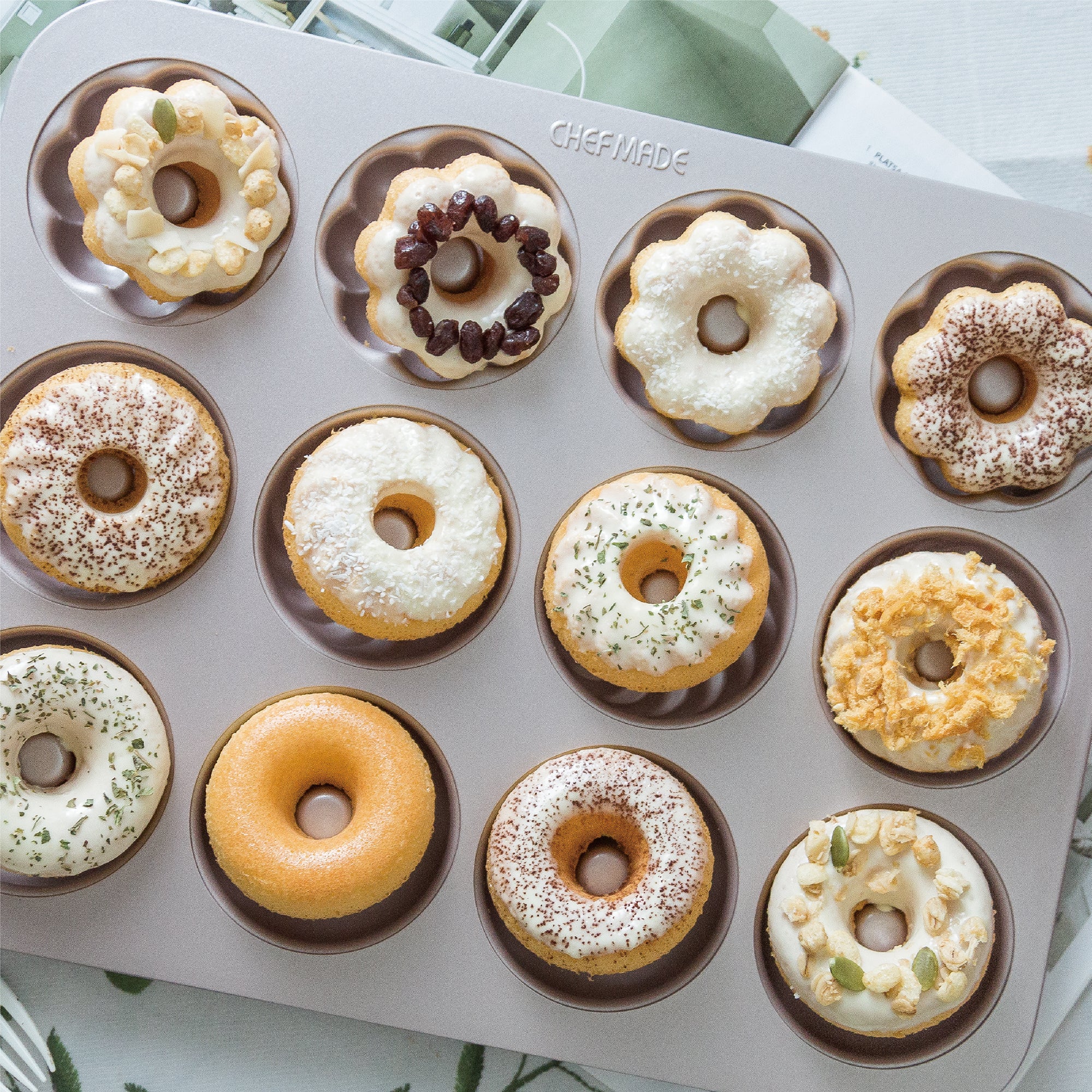 CHEFMADE Mixed Shapes Donut Pan 12 Cup (WK9223)