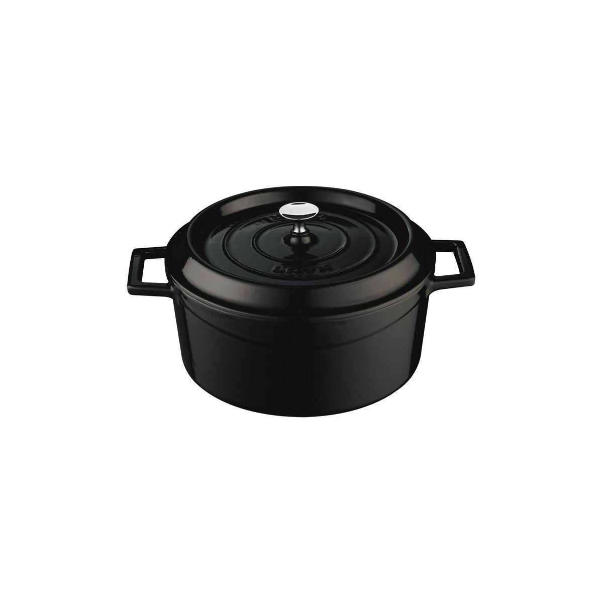 Lava Round Casserole (4.5L) - Black (4.5lt 240mm Ø)