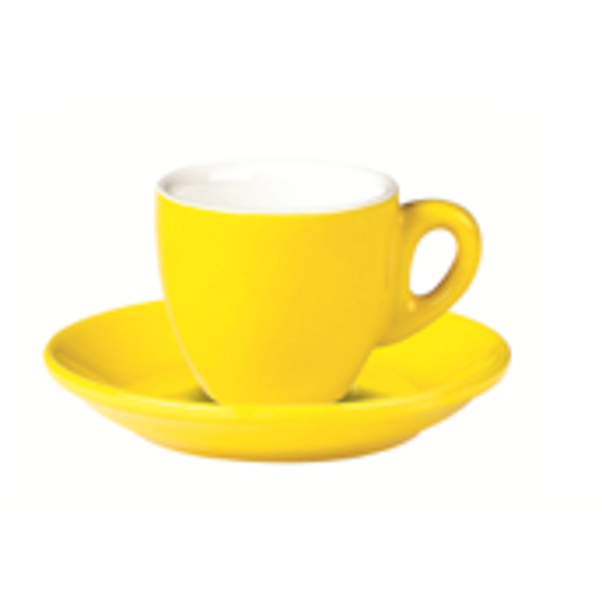 Incasa Belly Espresso Cup and Saucer Yellow (90ml) 6 Pack