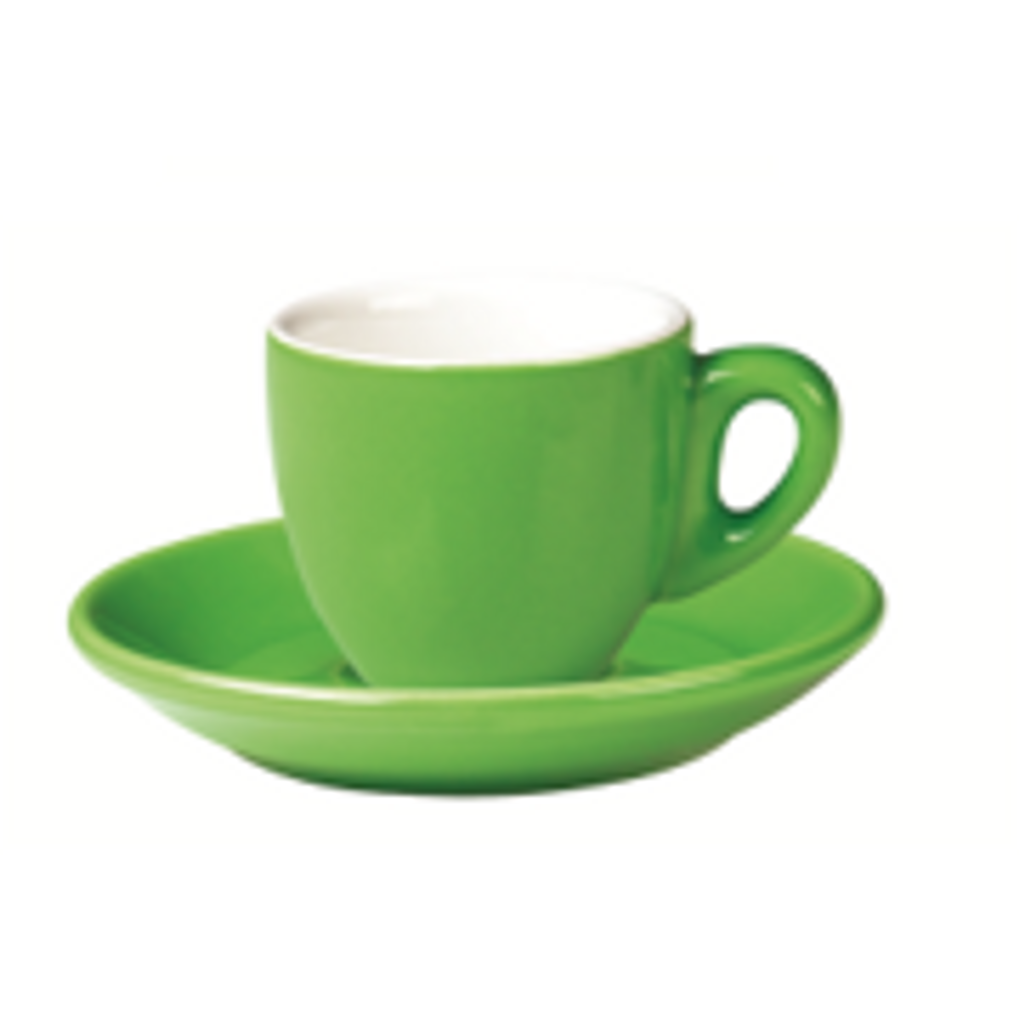 Incasa Belly Espresso Cup and Saucer Green (90ml) 6 Pack
