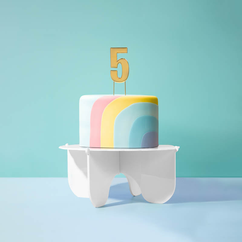 Cake & Candle Bold Cake Topper Number 5 Gold