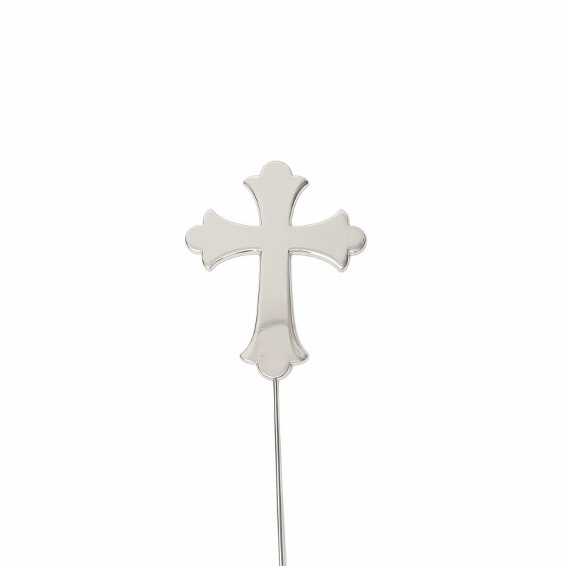 Cake & Candle Silver Plated Cake Topper Cross